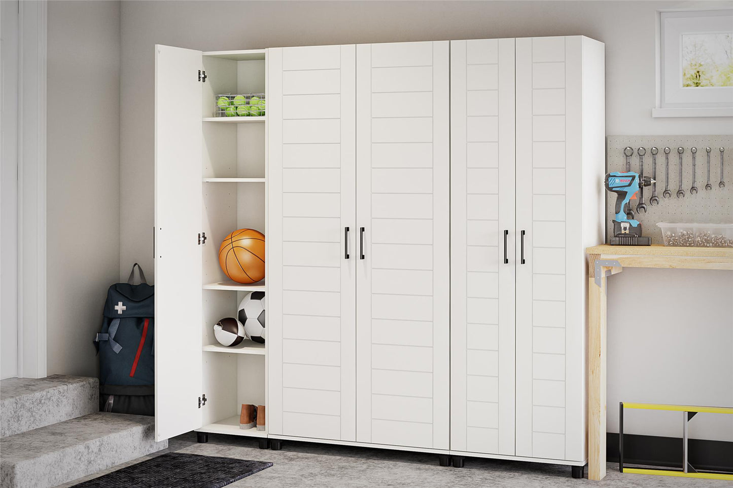 Loxley 36 In Wide 2 Door Shiplap Cabinet - White