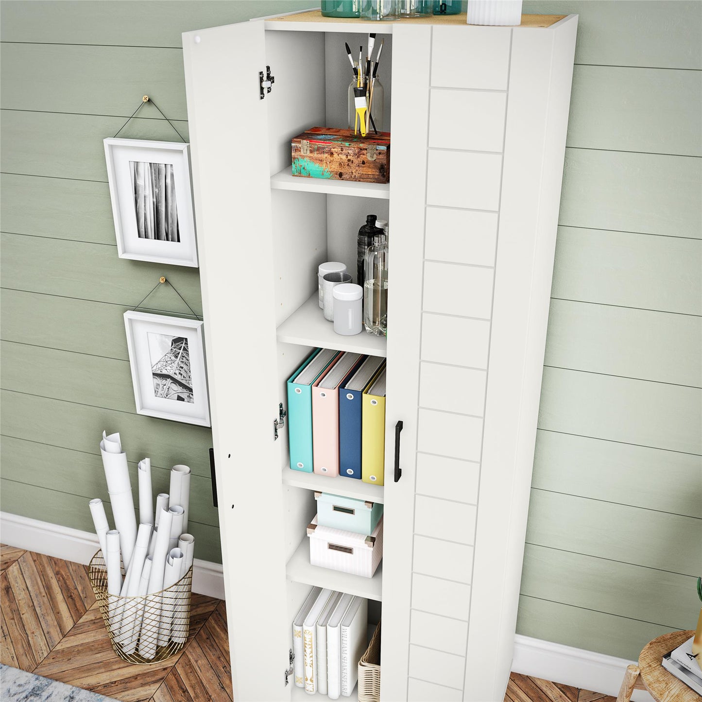 Loxley 24 In Wide 2 Door Shiplap Cabinet - White
