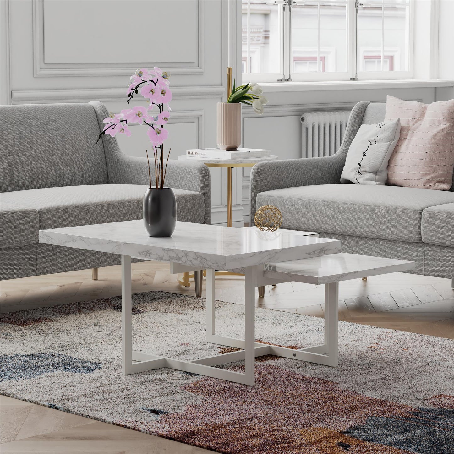 Brielle Coffee Table - White marble