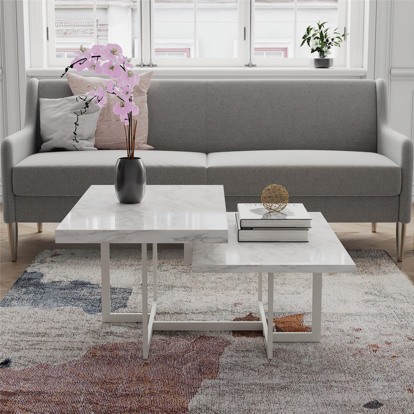Brielle Coffee Table - White marble