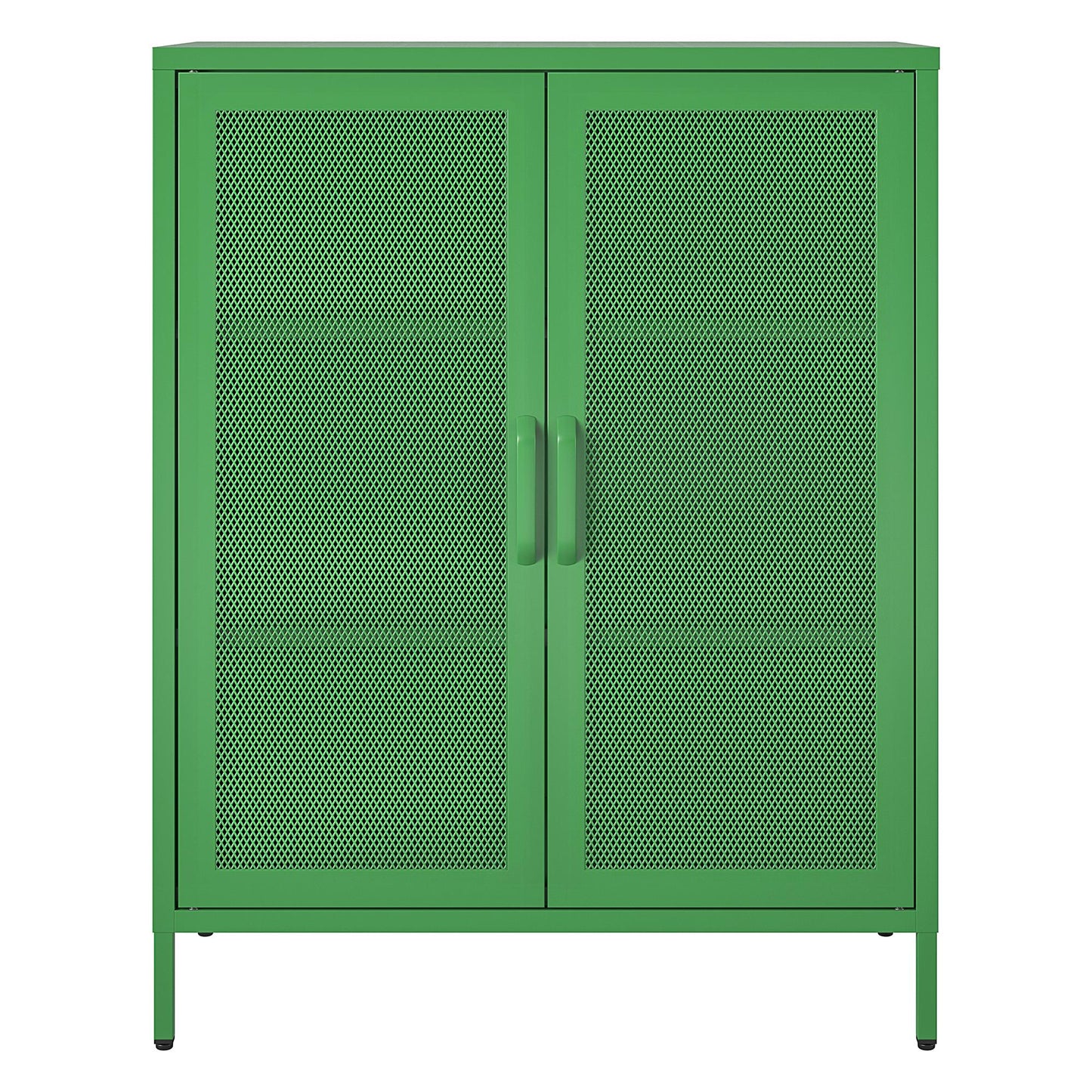 Novogratz Channing 2 Door Accent Cabinet-Mesh Metal Locker - Kelly Green