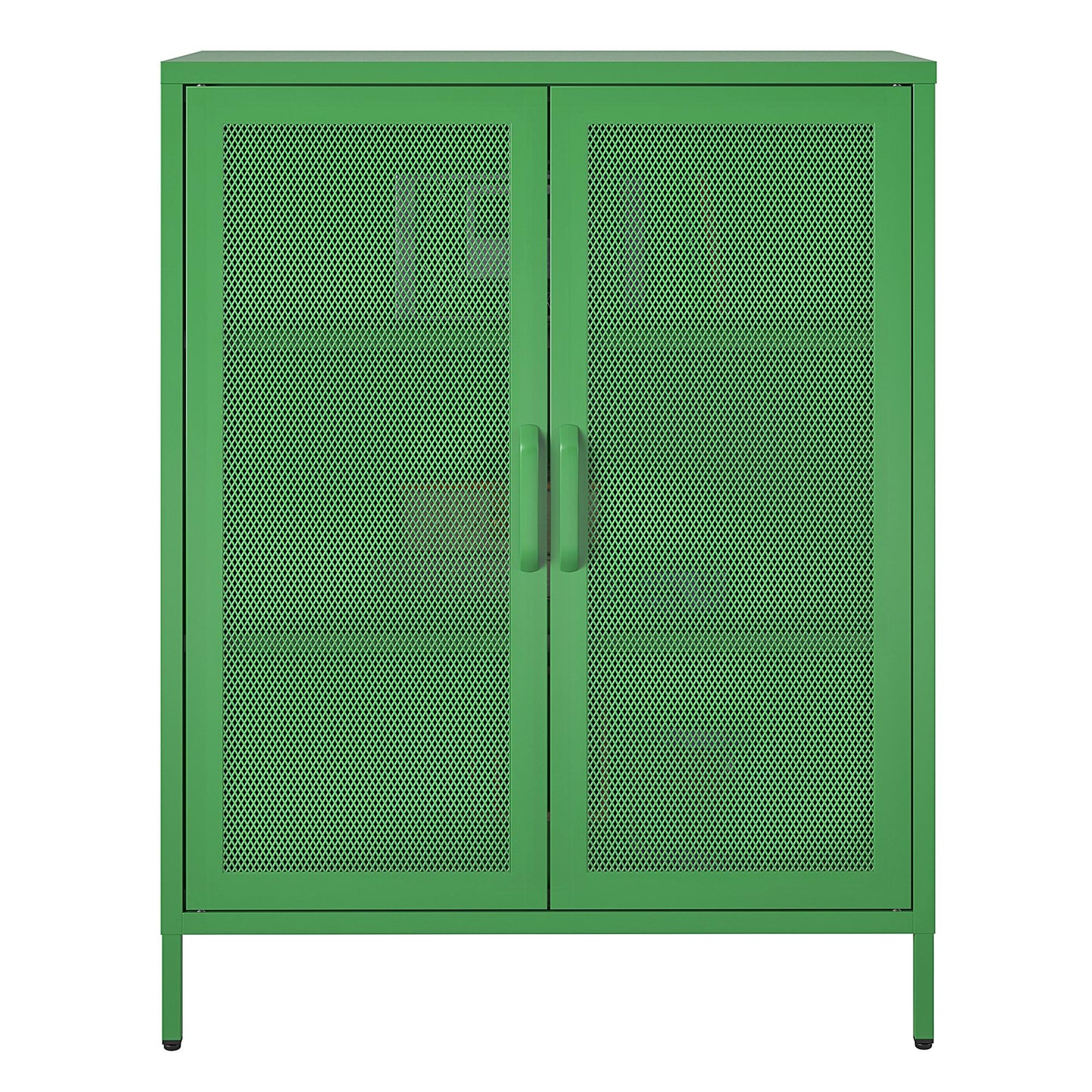 Novogratz Channing 2 Door Accent Cabinet-Mesh Metal Locker - Kelly Green