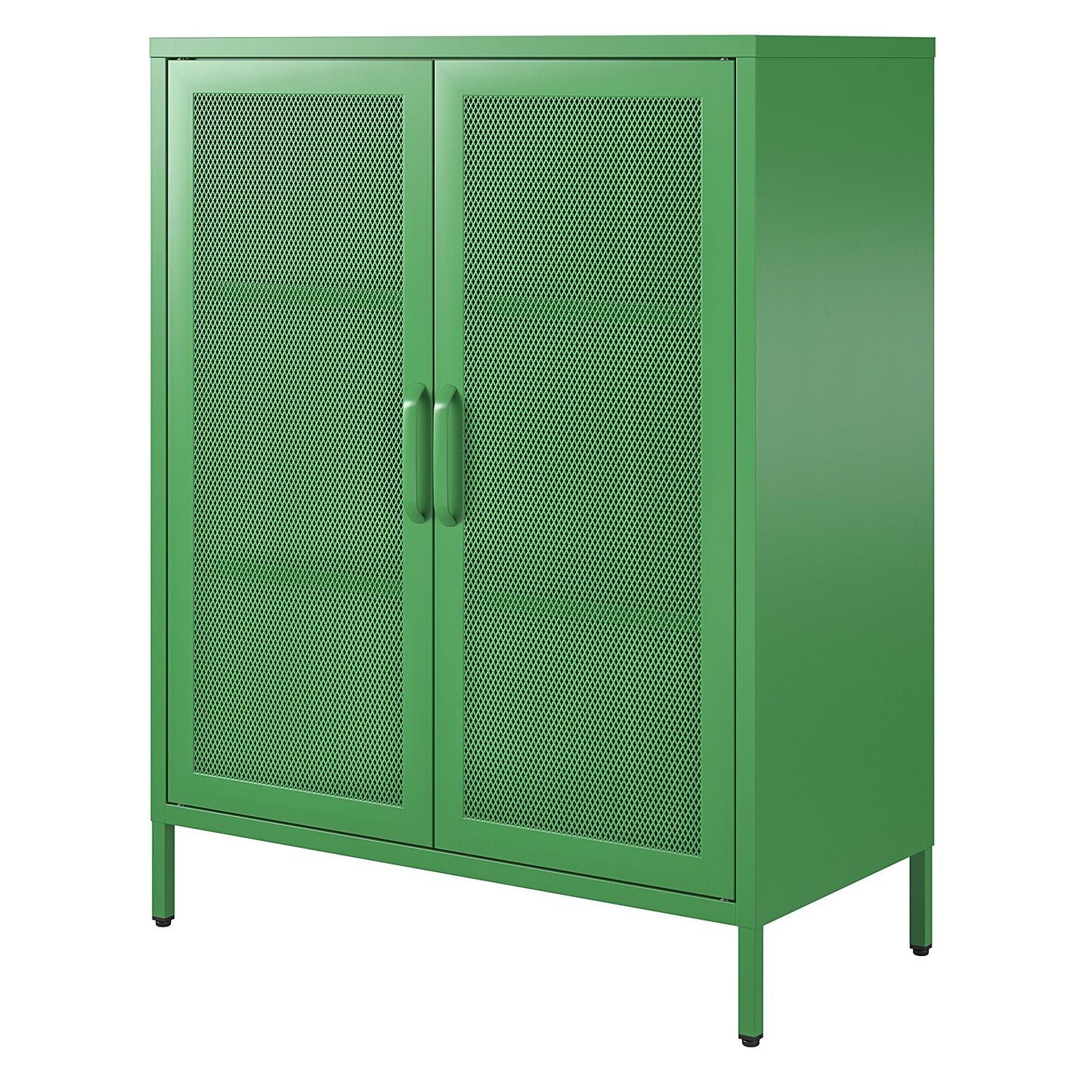 Novogratz Channing 2 Door Accent Cabinet-Mesh Metal Locker - Kelly Green
