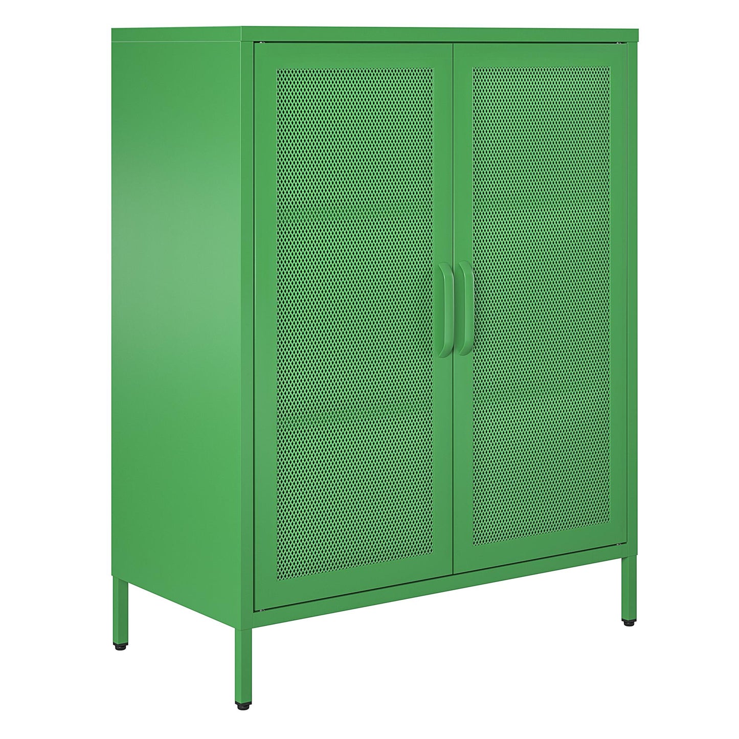 Novogratz Channing 2 Door Accent Cabinet-Mesh Metal Locker - Kelly Green