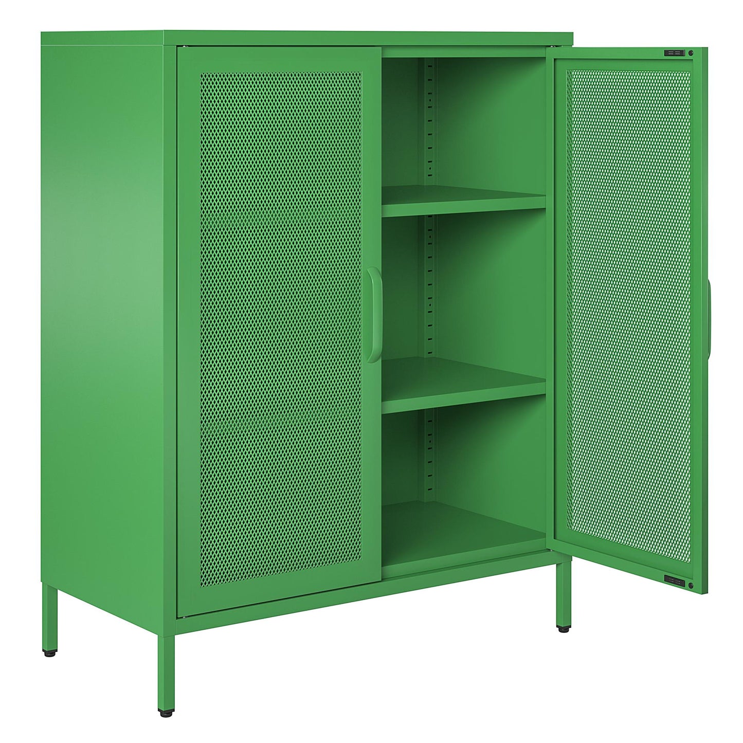 Novogratz Channing 2 Door Accent Cabinet-Mesh Metal Locker - Kelly Green