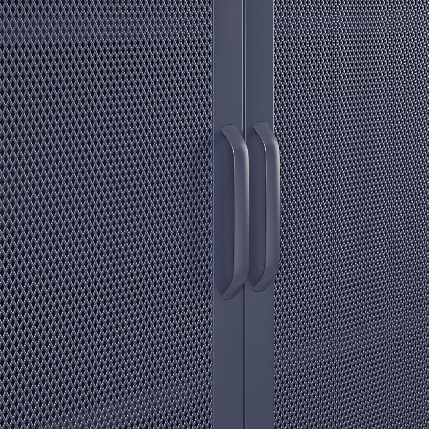 Novogratz Channing 2 Door Accent Cabinet-Mesh Metal Locker - Navy