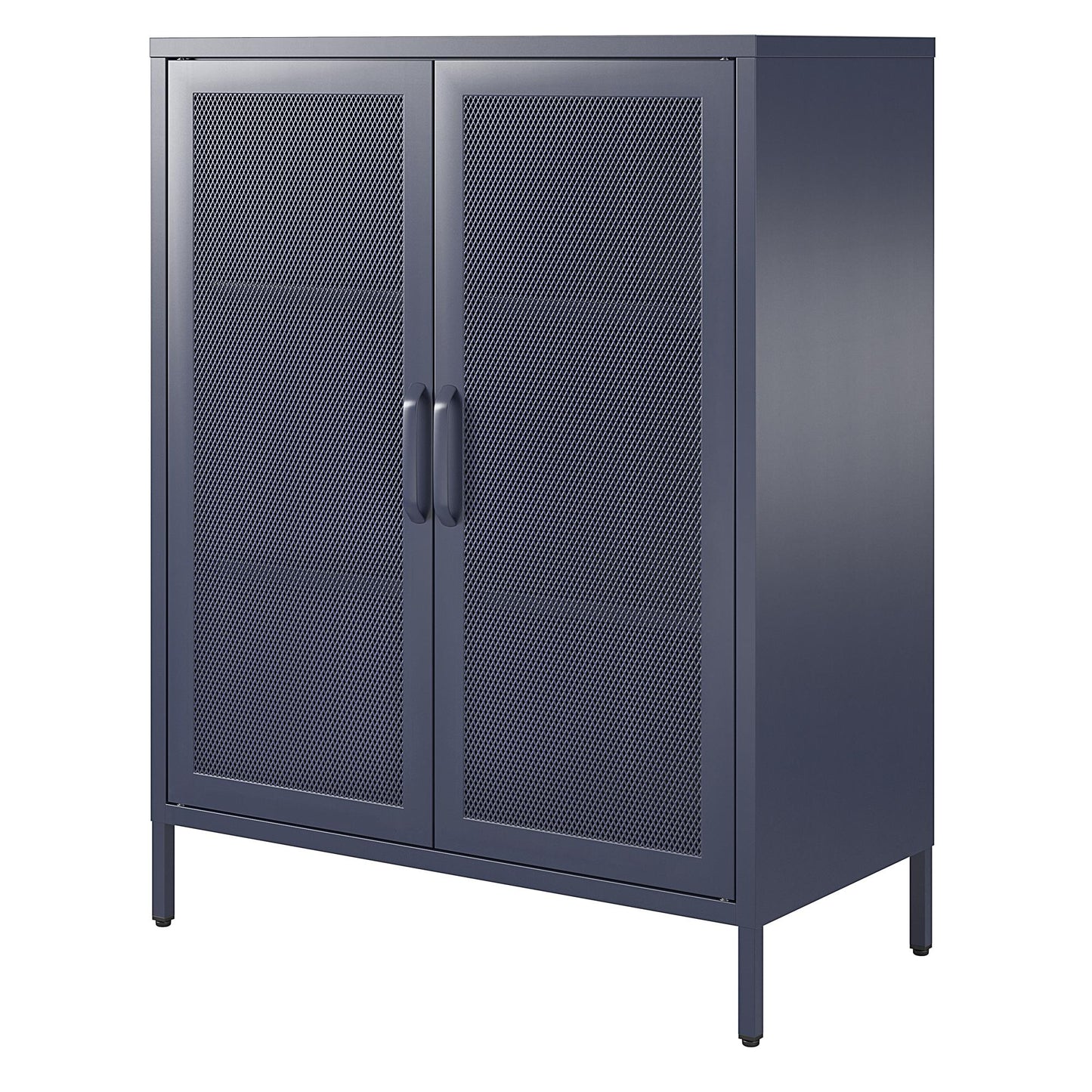 Novogratz Channing 2 Door Accent Cabinet-Mesh Metal Locker - Navy