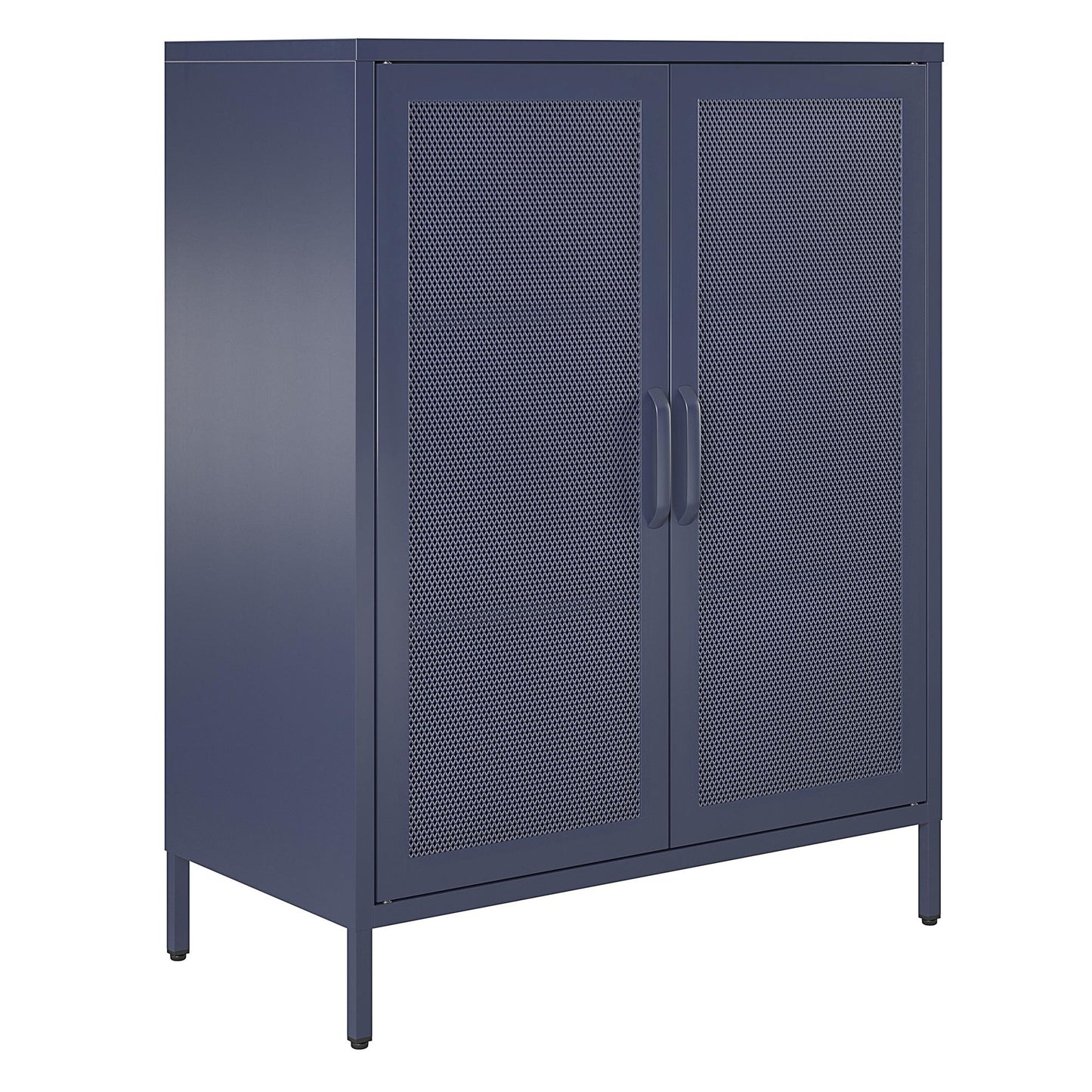 Novogratz Channing 2 Door Accent Cabinet-Mesh Metal Locker - Navy
