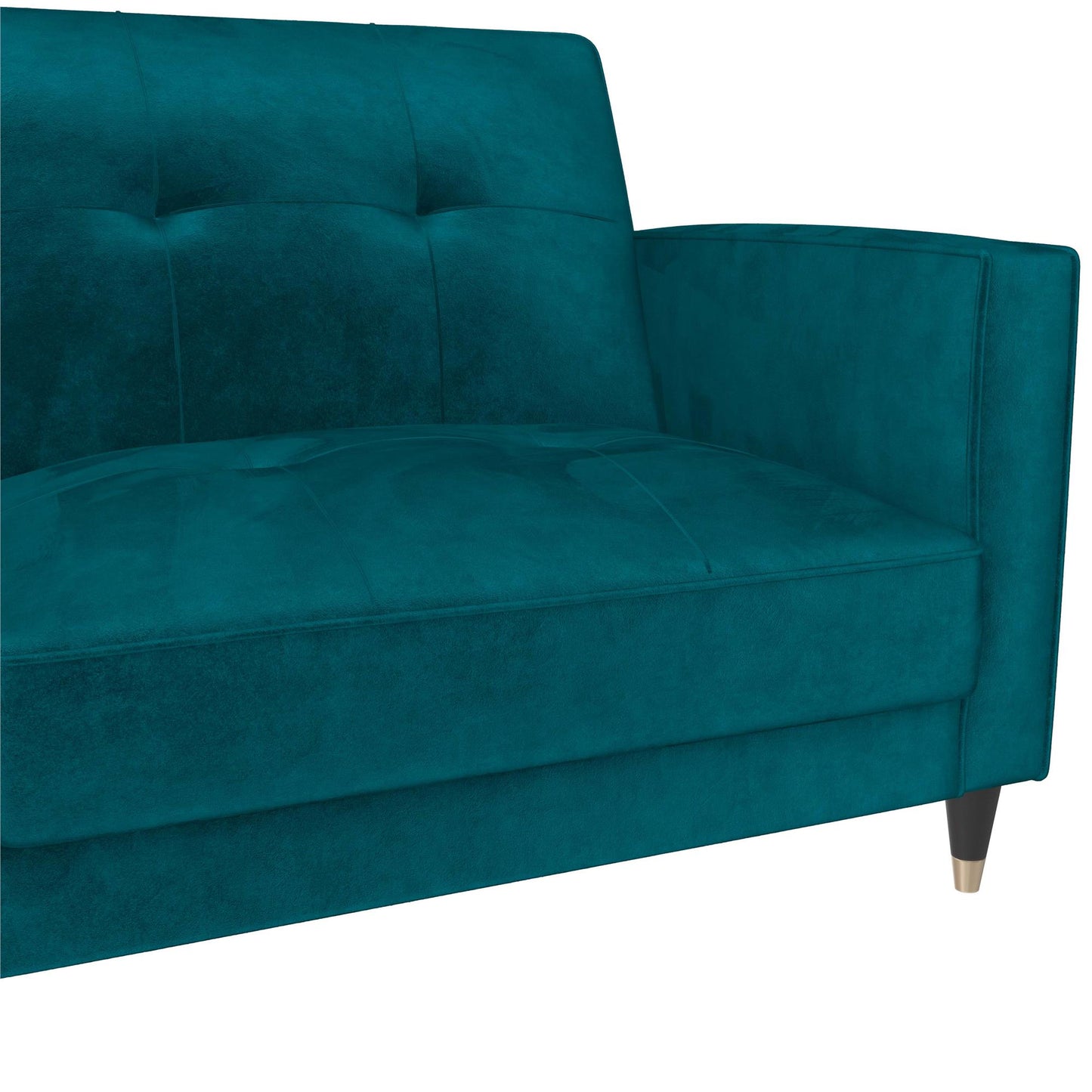 DHP Penelope Pin Tufted Futon, Green Velvet - Green