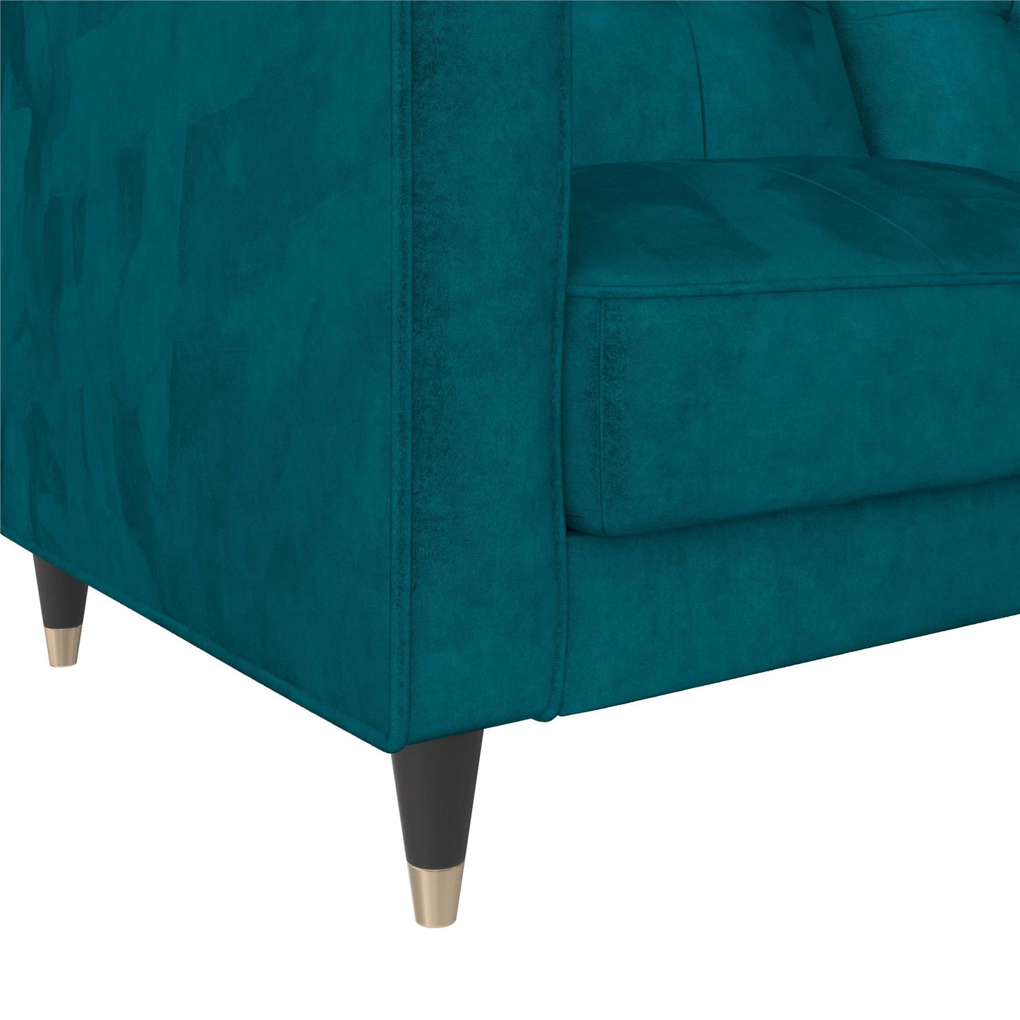 DHP Penelope Pin Tufted Futon, Green Velvet - Green