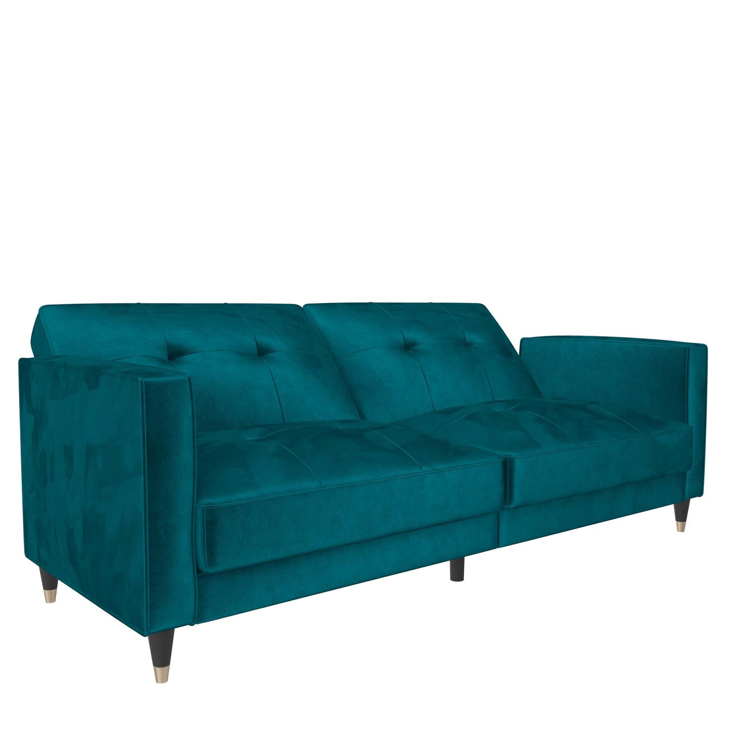 DHP Penelope Pin Tufted Futon, Green Velvet - Green