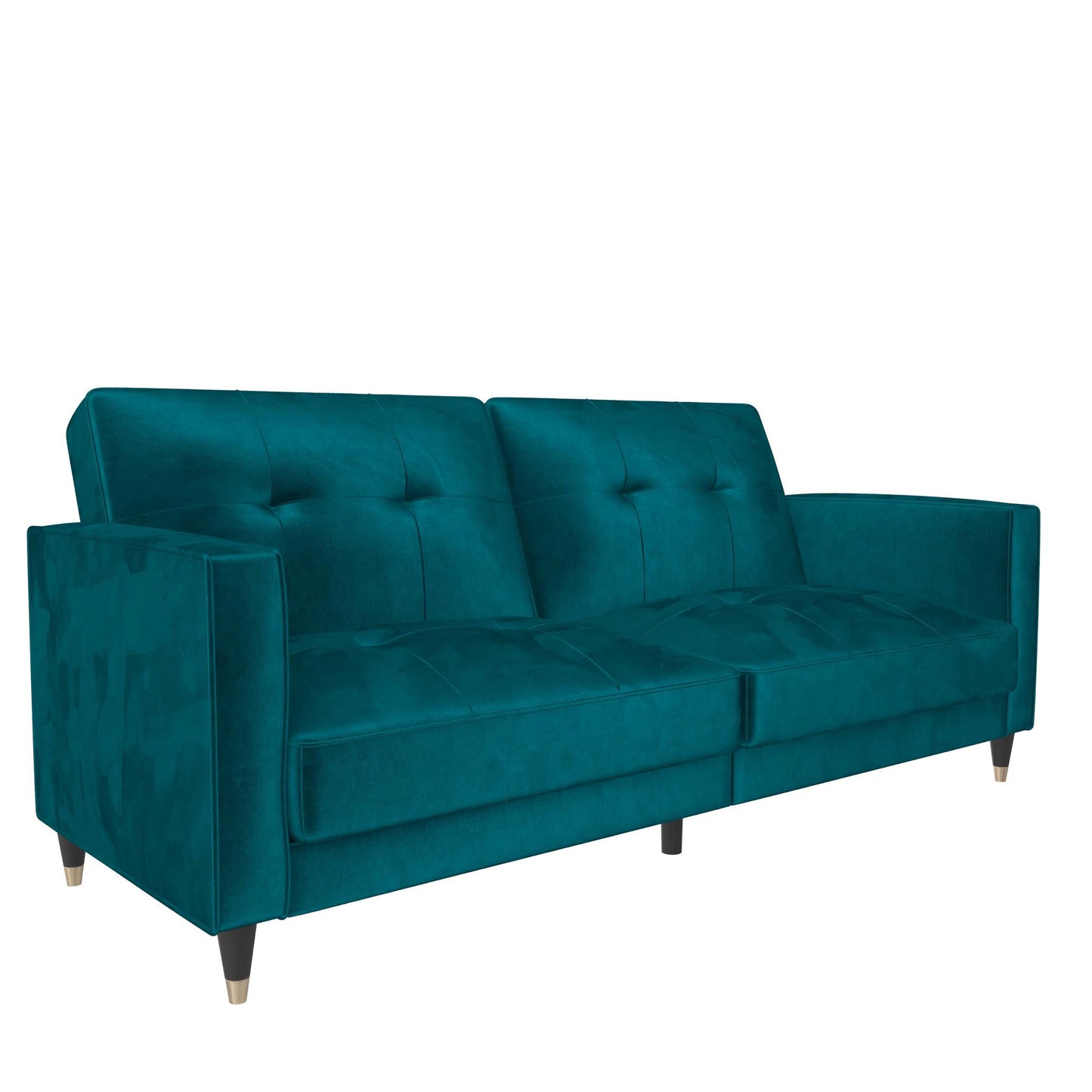 DHP Penelope Pin Tufted Futon, Green Velvet - Green