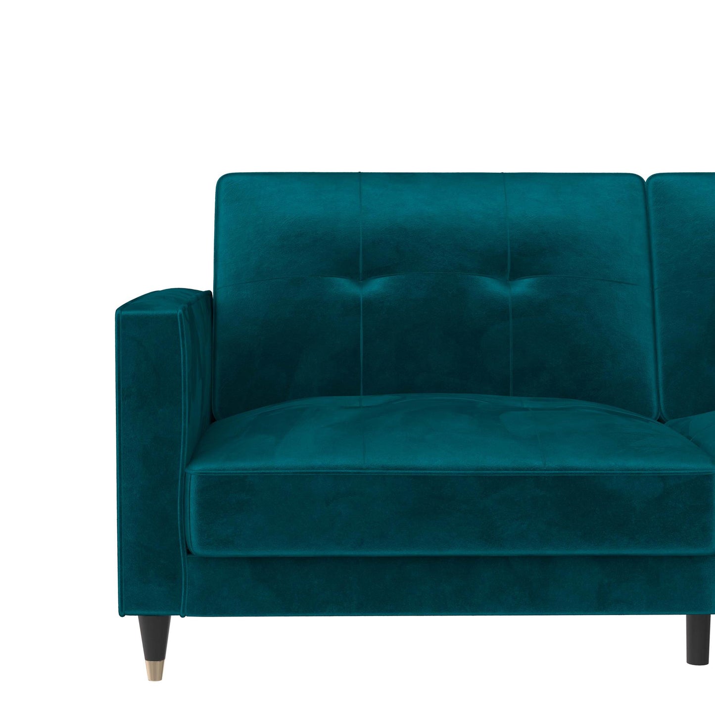 DHP Penelope Pin Tufted Futon, Green Velvet - Green