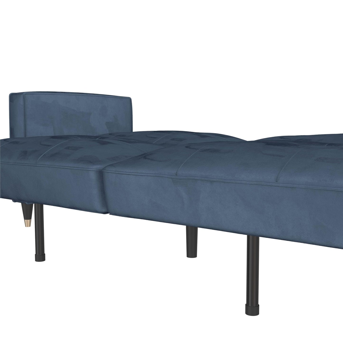 DHP Penelope Pin Tufted Futon, Blue Velvet - Blue