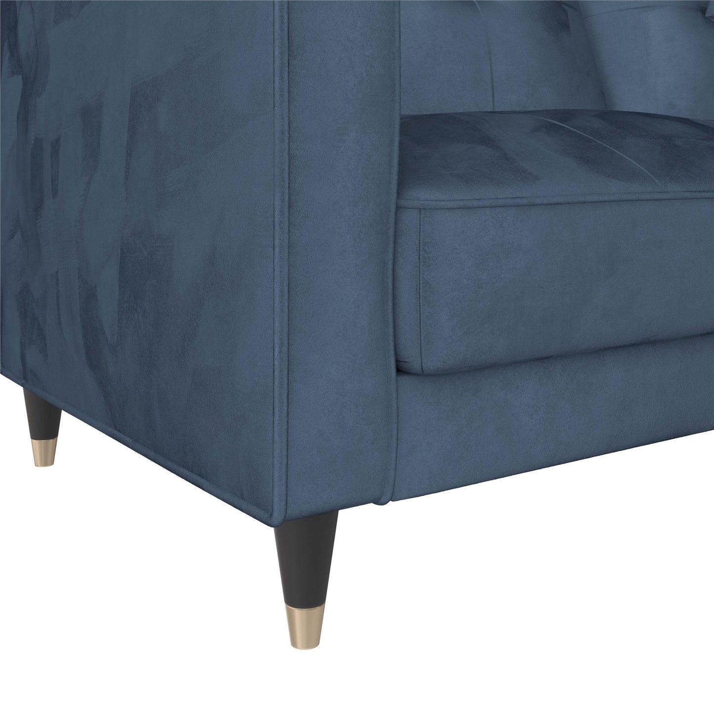 DHP Penelope Pin Tufted Futon, Blue Velvet - Blue
