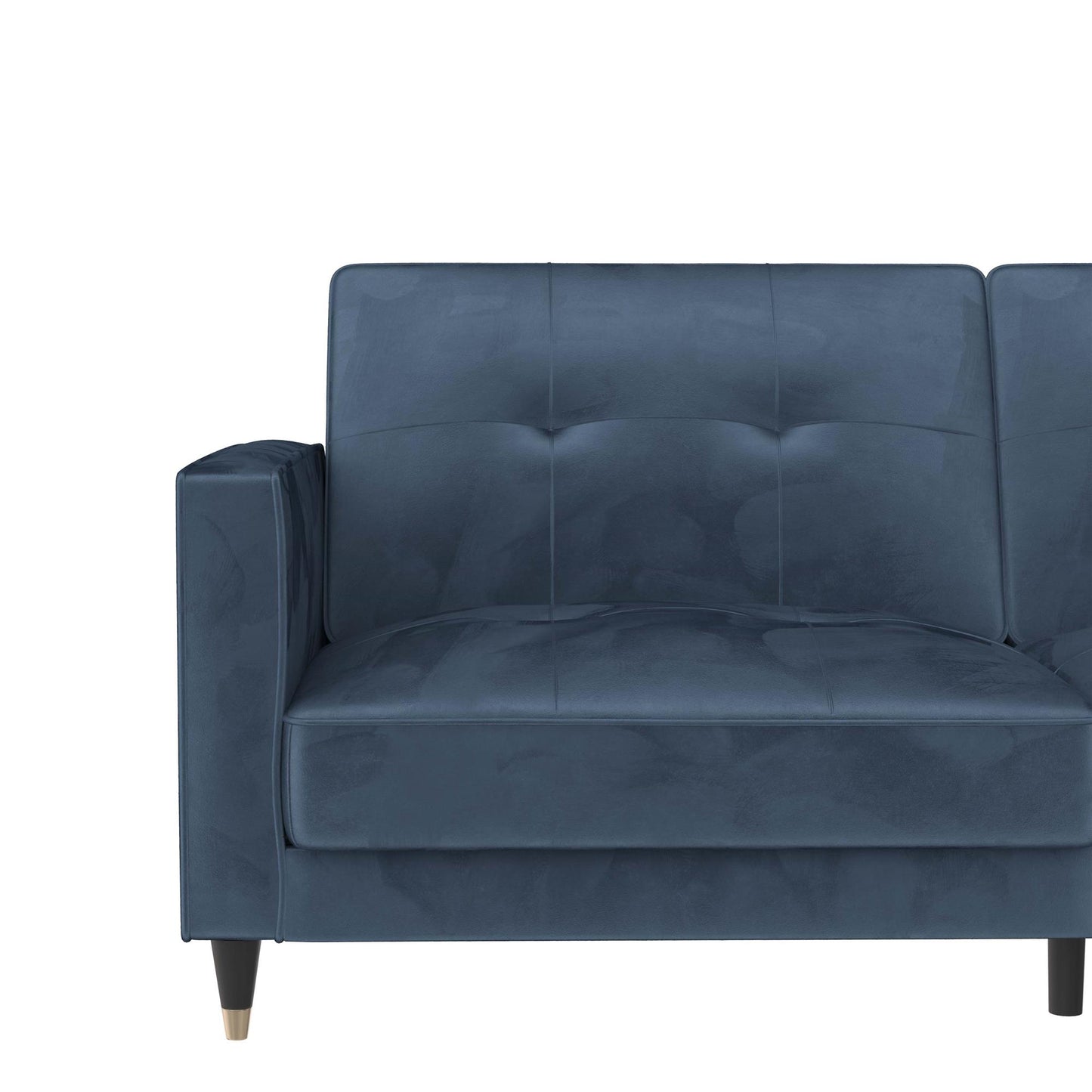 DHP Penelope Pin Tufted Futon, Blue Velvet - Blue