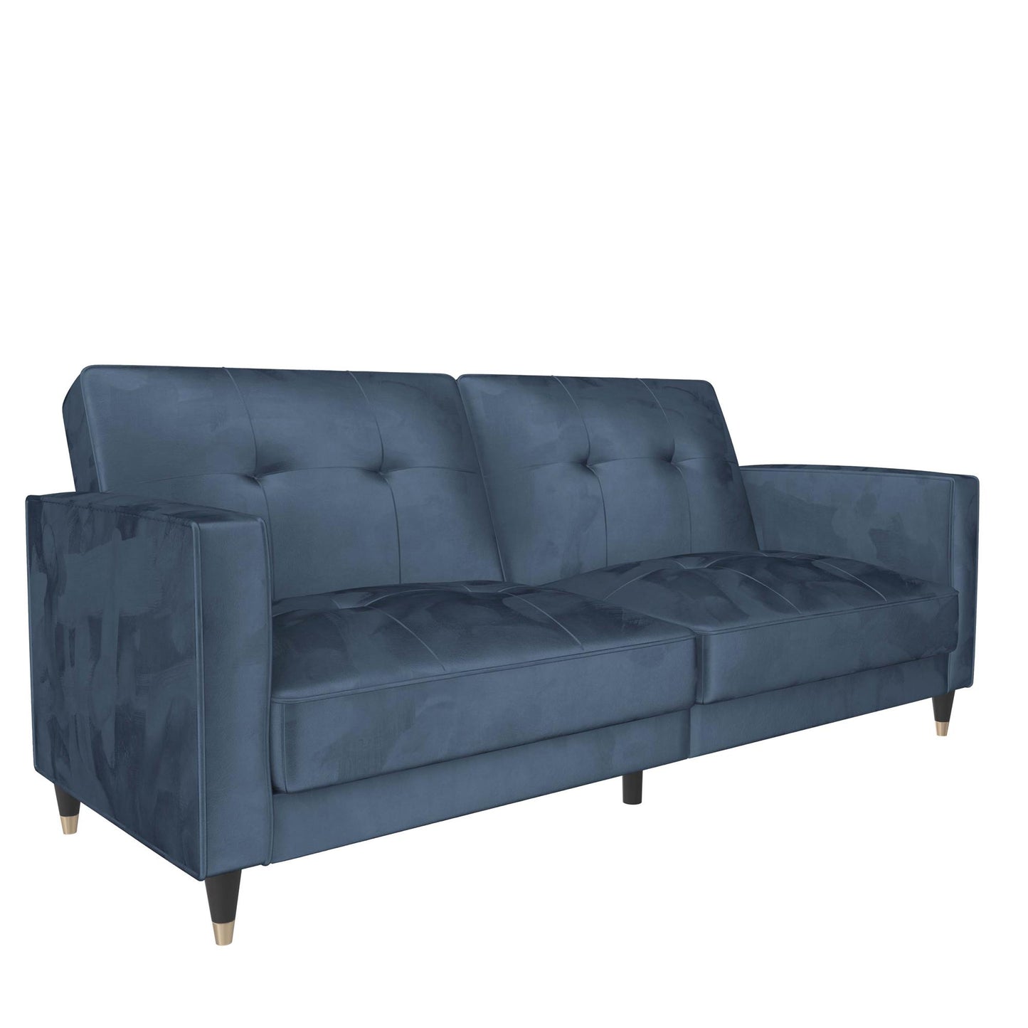 DHP Penelope Pin Tufted Futon, Blue Velvet - Blue