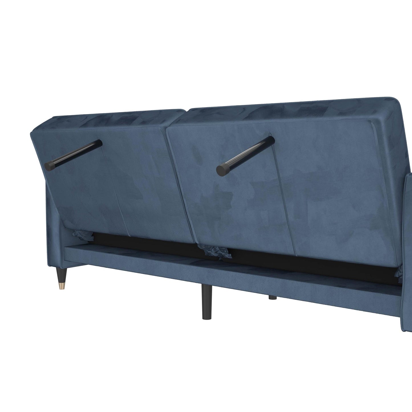 DHP Penelope Pin Tufted Futon, Blue Velvet - Blue