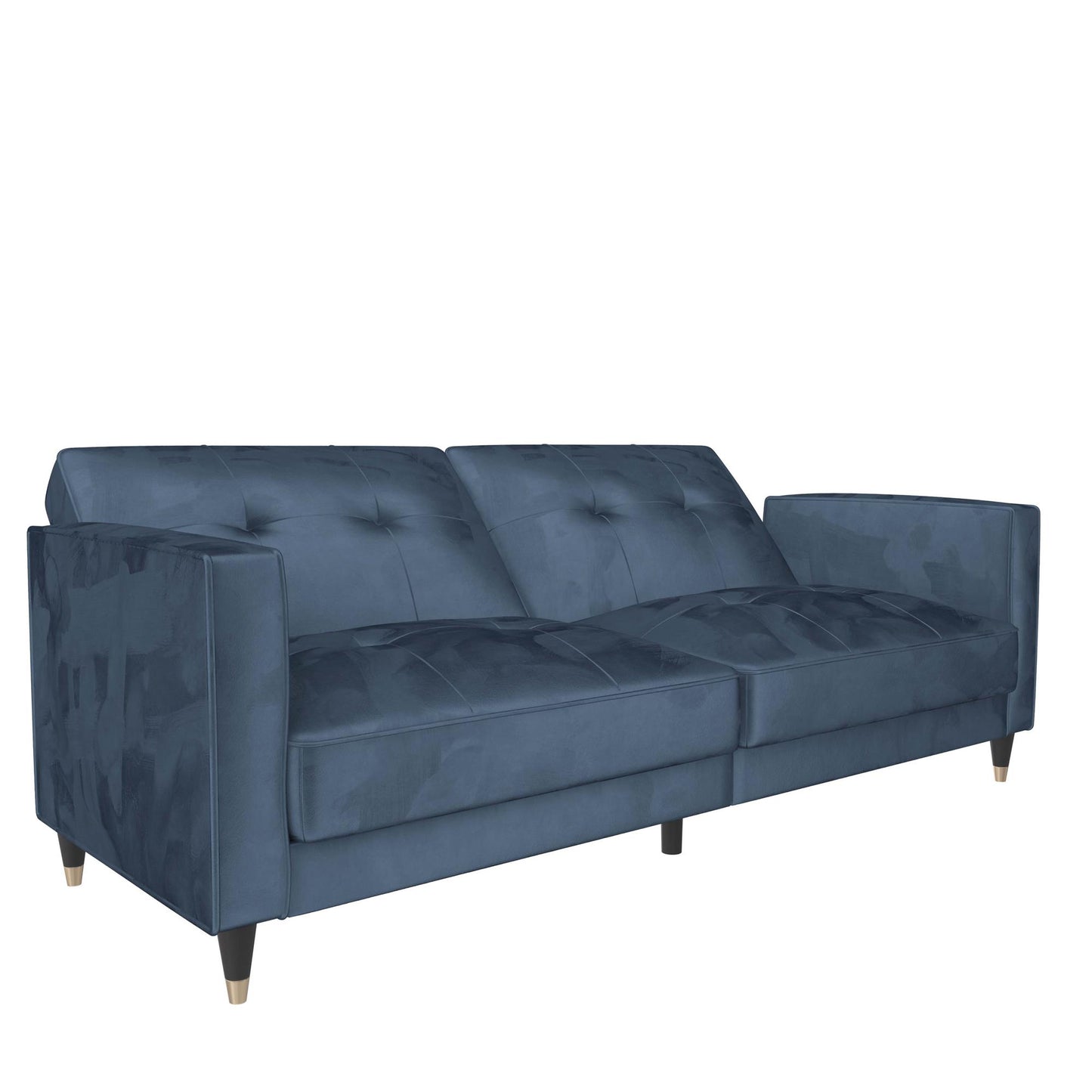 DHP Penelope Pin Tufted Futon, Blue Velvet - Blue