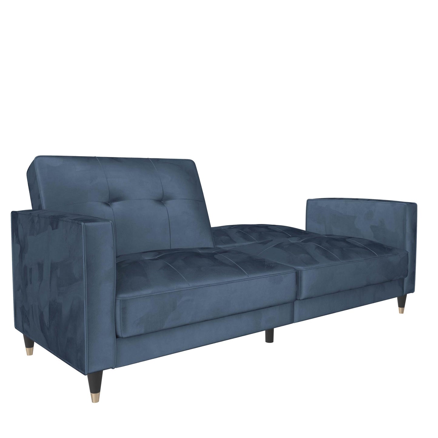 DHP Penelope Pin Tufted Futon, Blue Velvet - Blue