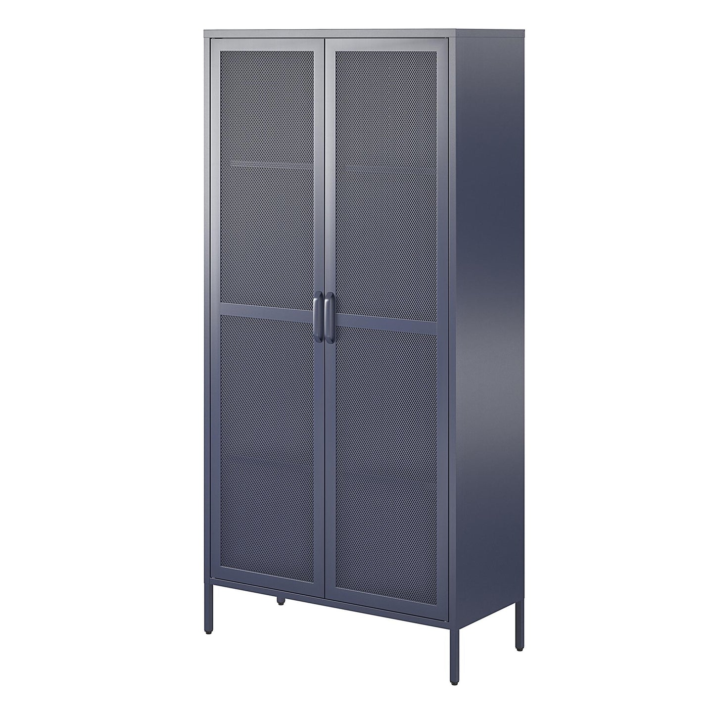 Novogratz Channing Tall 2 Door Storage Cabinet-Mesh Metal Locker - Navy