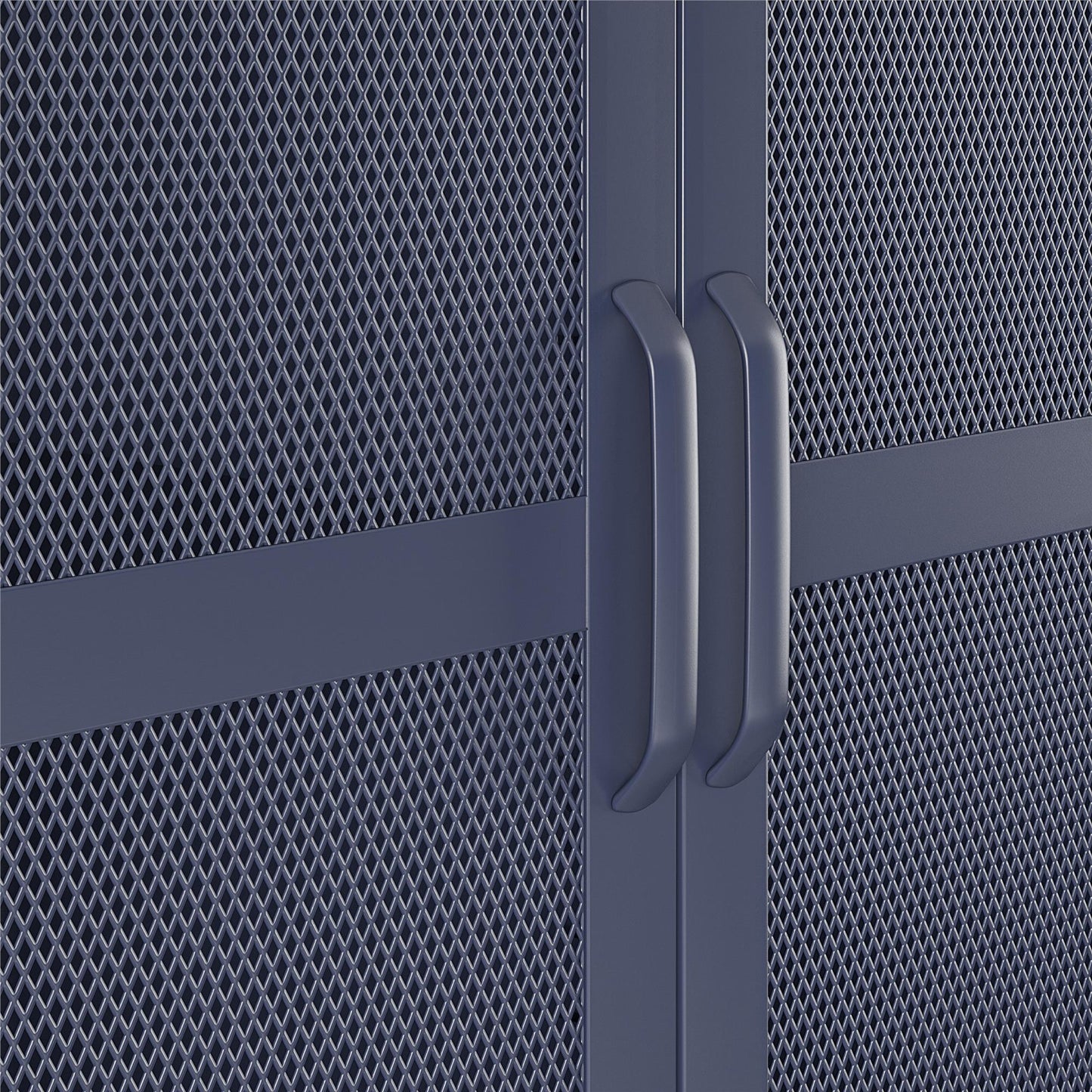 Novogratz Channing Tall 2 Door Storage Cabinet-Mesh Metal Locker - Navy