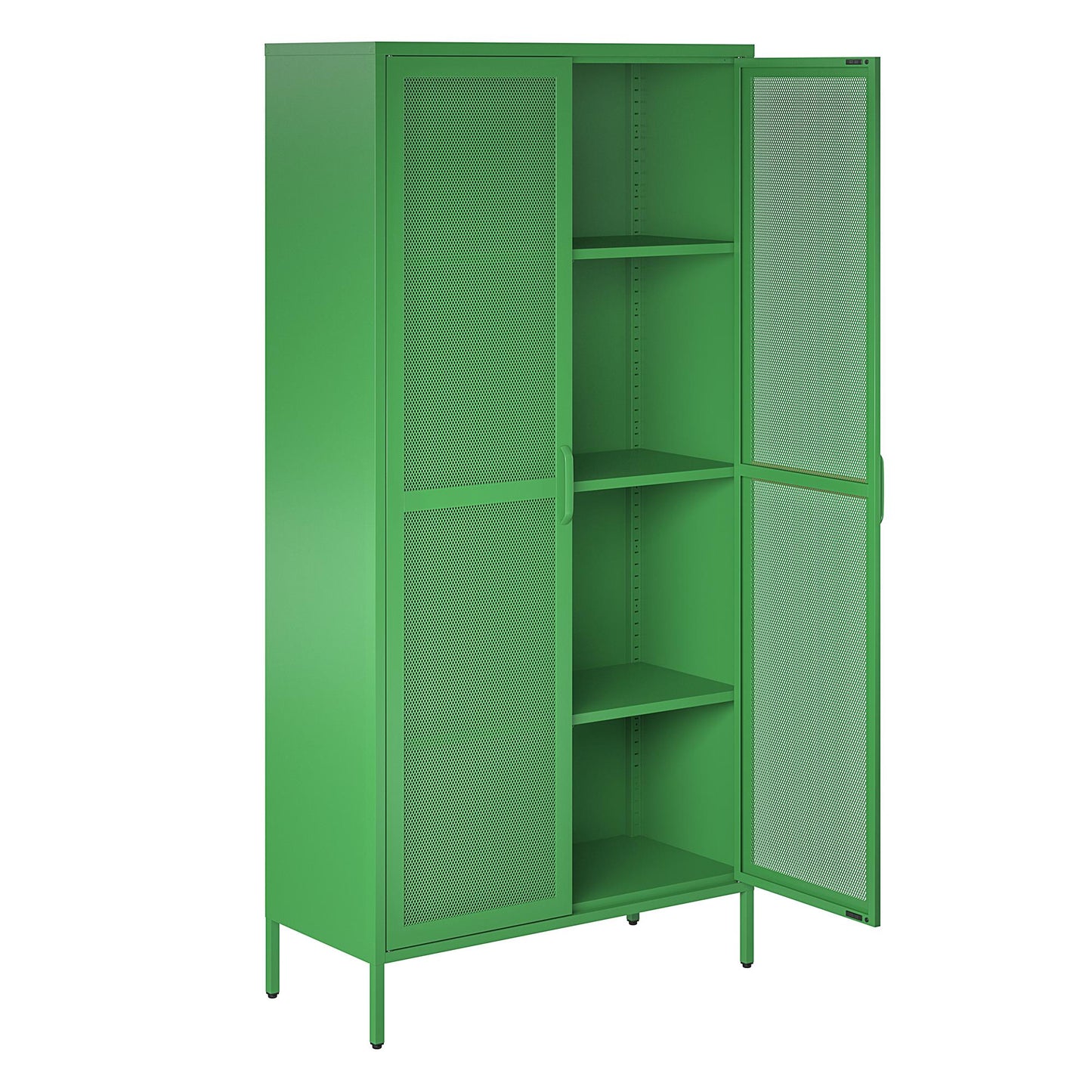 Novogratz Channing Tall 2 Door Storage Cabinet-Mesh Metal Locker - Kelly Green