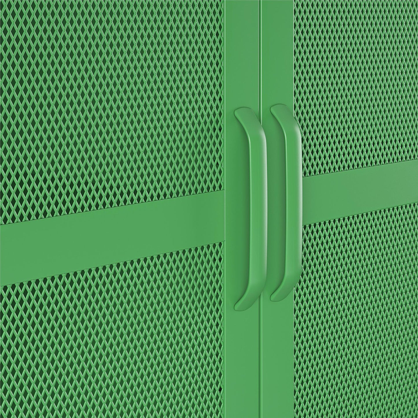 Novogratz Channing Tall 2 Door Storage Cabinet-Mesh Metal Locker - Kelly Green