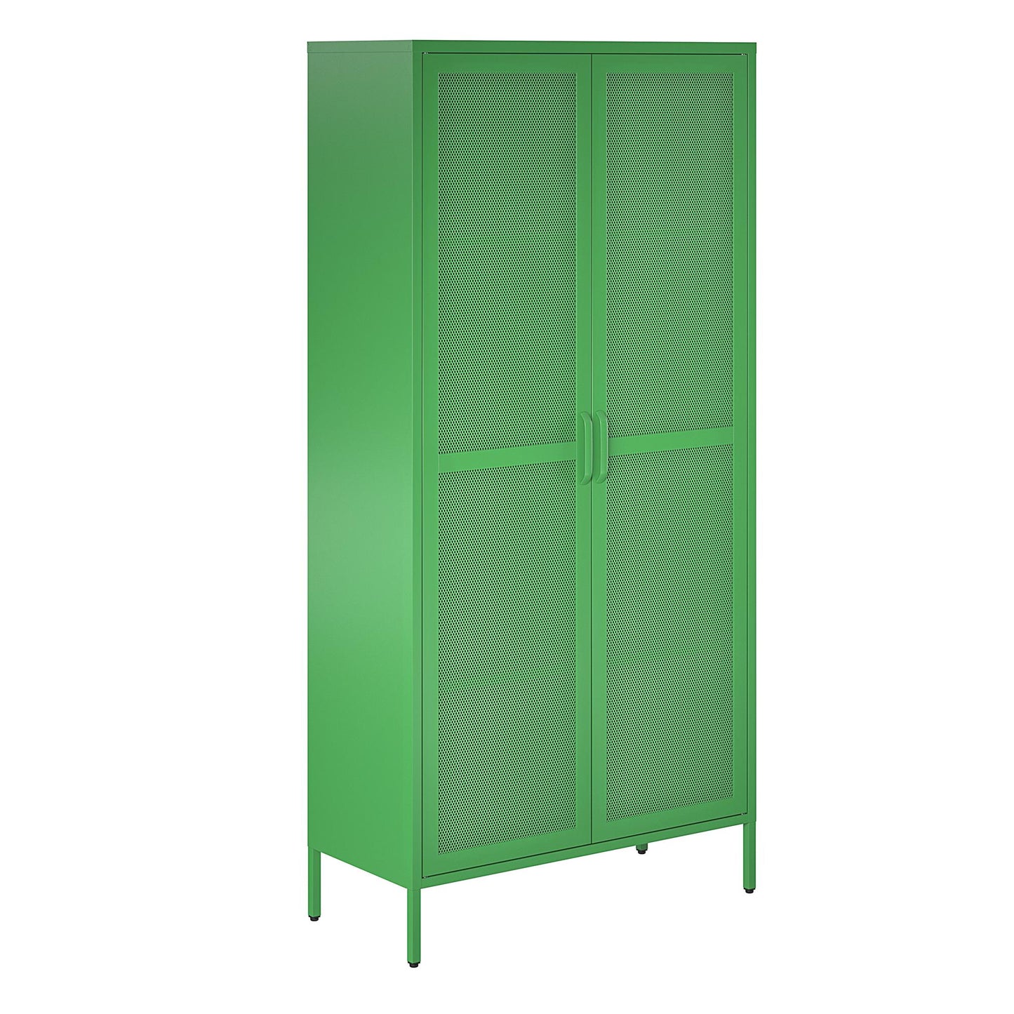 Novogratz Channing Tall 2 Door Storage Cabinet-Mesh Metal Locker - Kelly Green
