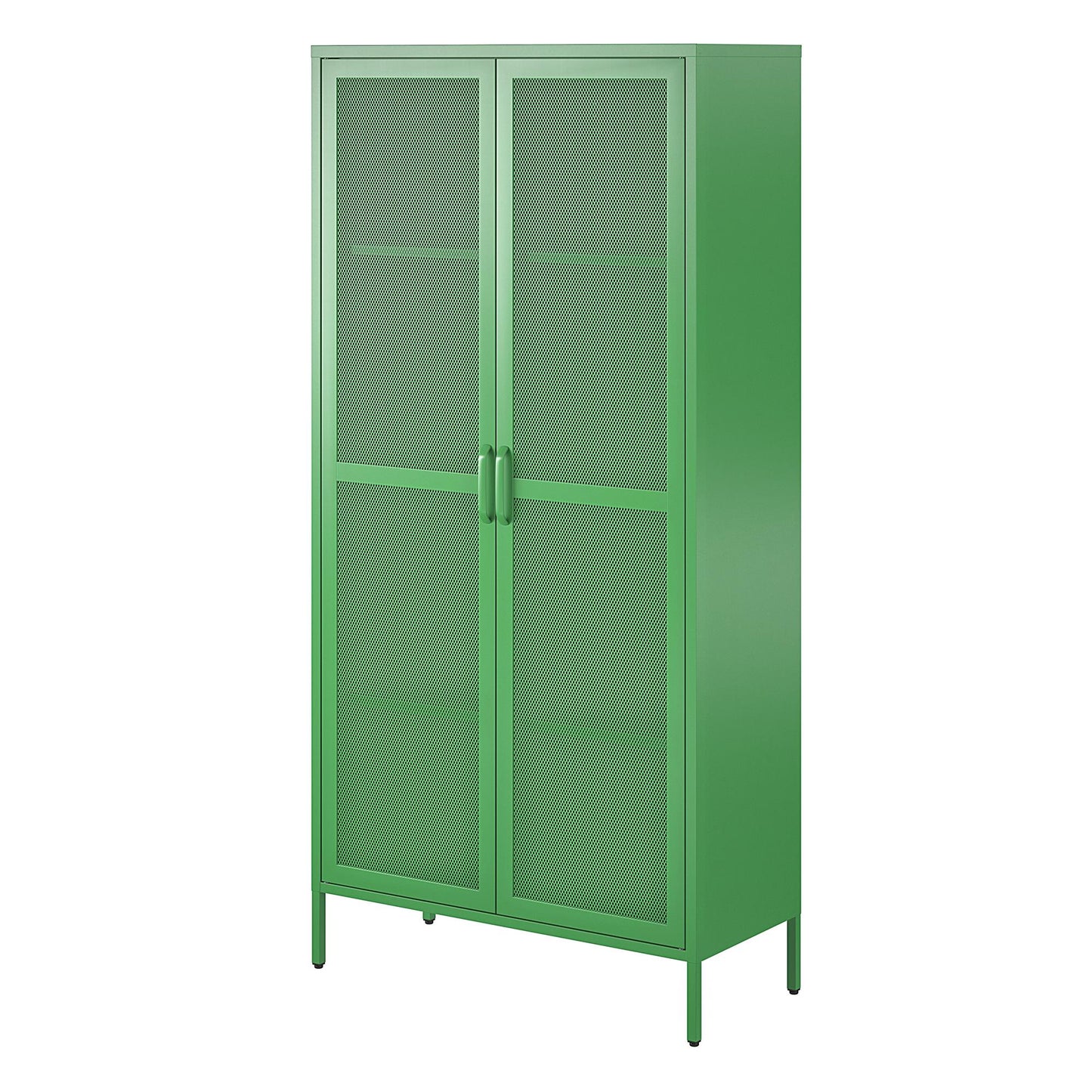 Novogratz Channing Tall 2 Door Storage Cabinet-Mesh Metal Locker - Kelly Green