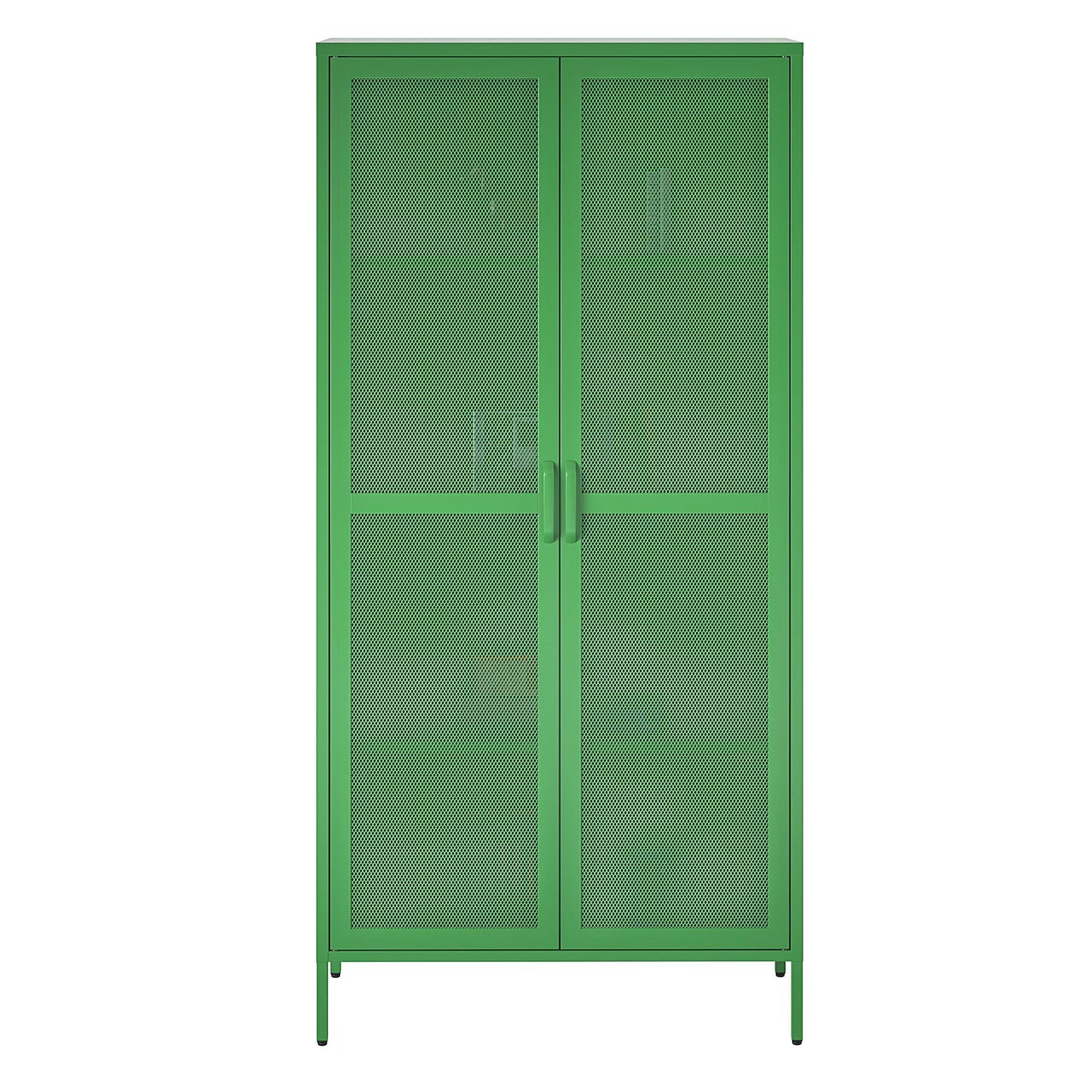 Novogratz Channing Tall 2 Door Storage Cabinet-Mesh Metal Locker - Kelly Green