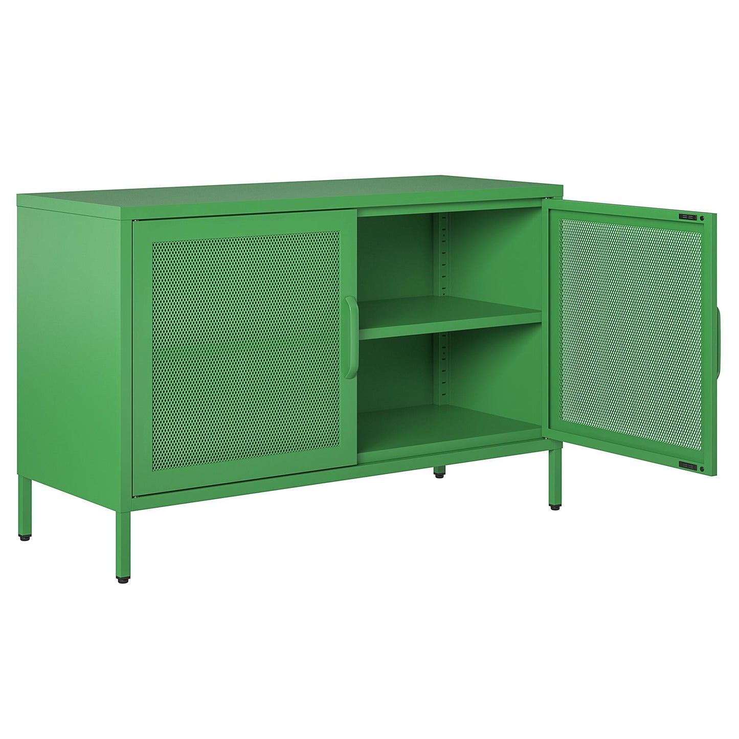 Novogratz Channing 2 Door Storage Cabinet-Mesh Metal Locker - Kelly Green