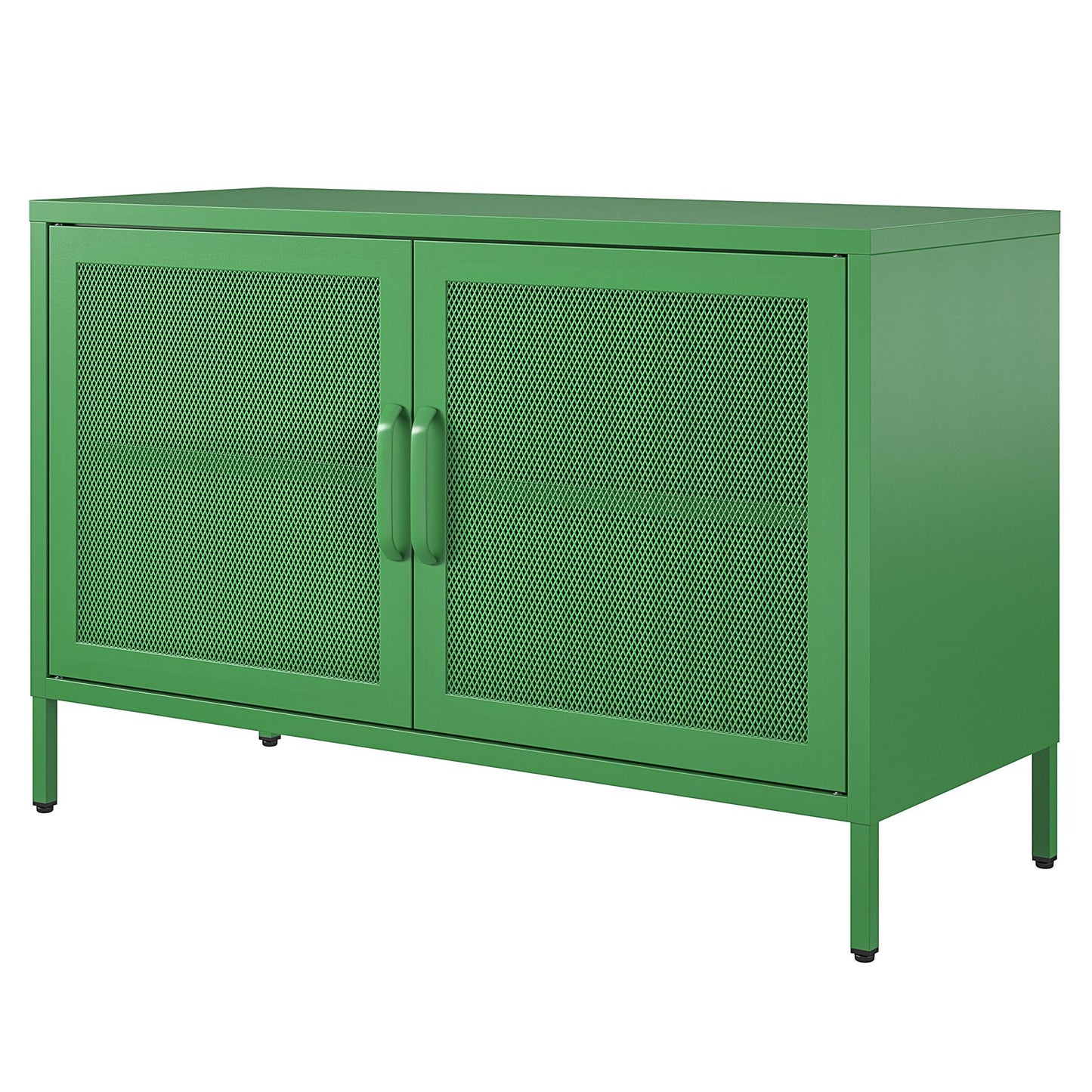 Novogratz Channing 2 Door Storage Cabinet-Mesh Metal Locker - Kelly Green