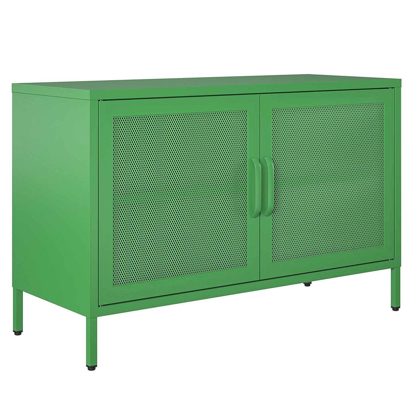 Novogratz Channing 2 Door Storage Cabinet-Mesh Metal Locker - Kelly Green
