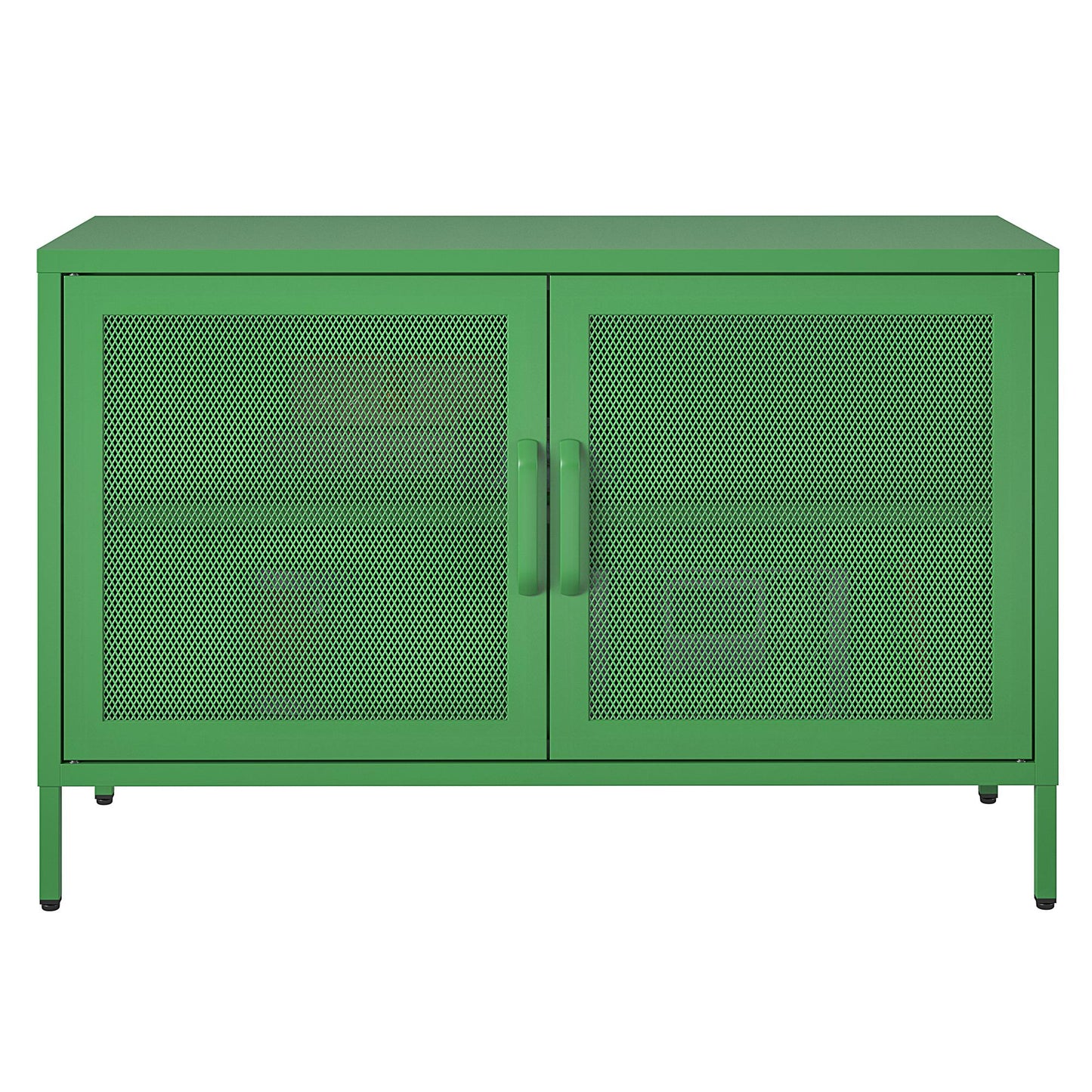 Novogratz Channing 2 Door Storage Cabinet-Mesh Metal Locker - Kelly Green