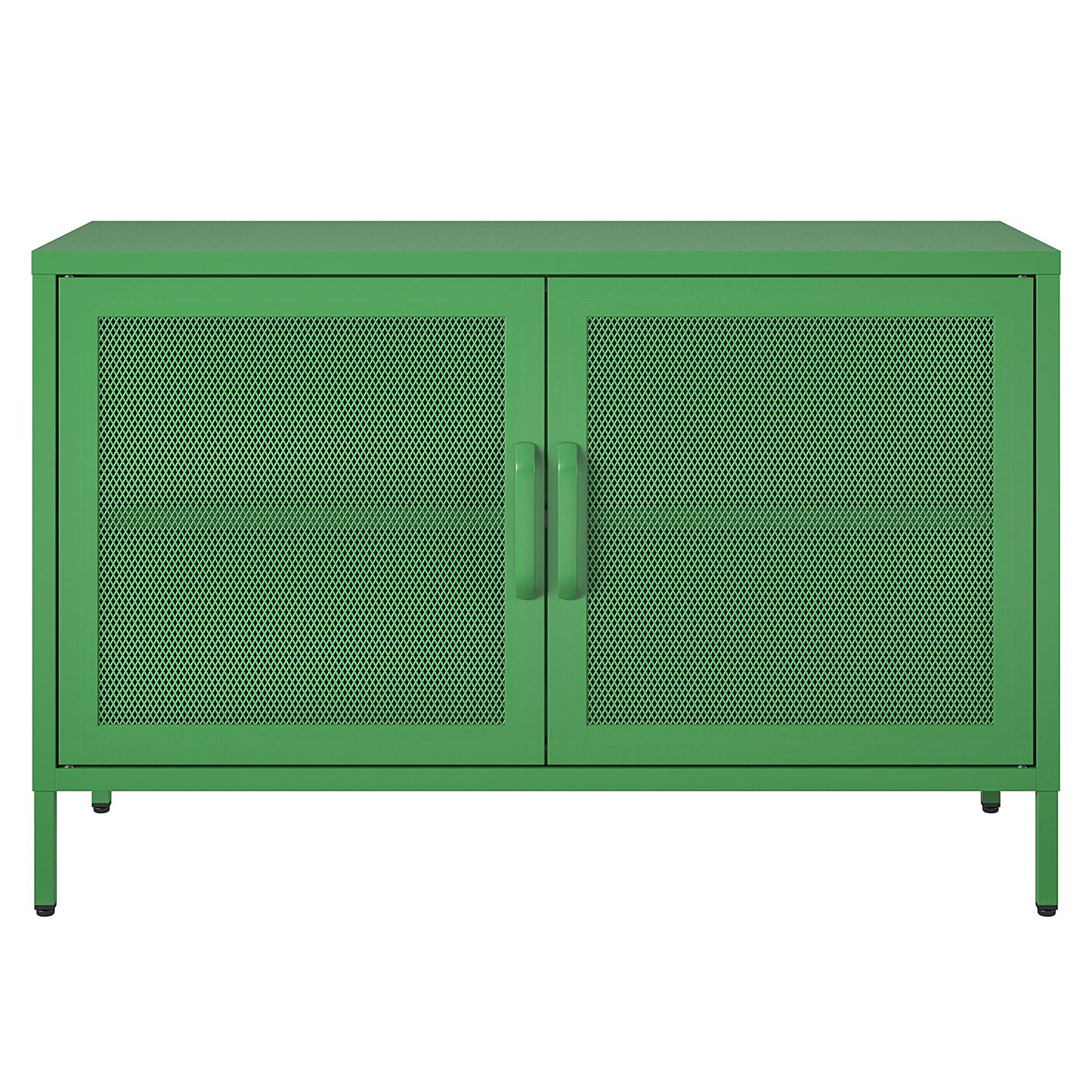 Novogratz Channing 2 Door Storage Cabinet-Mesh Metal Locker - Kelly Green