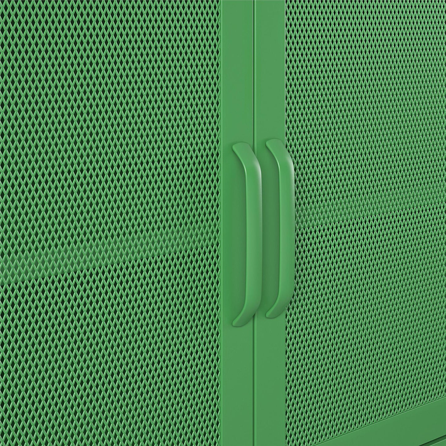 Novogratz Channing 2 Door Storage Cabinet-Mesh Metal Locker - Kelly Green