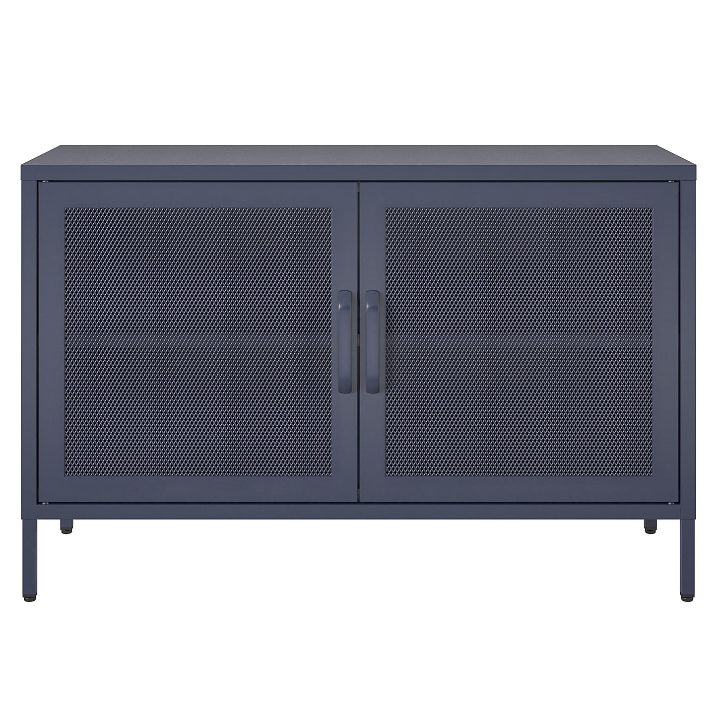 Novogratz Channing 2 Door Storage Cabinet-Mesh Metal Locker - Navy