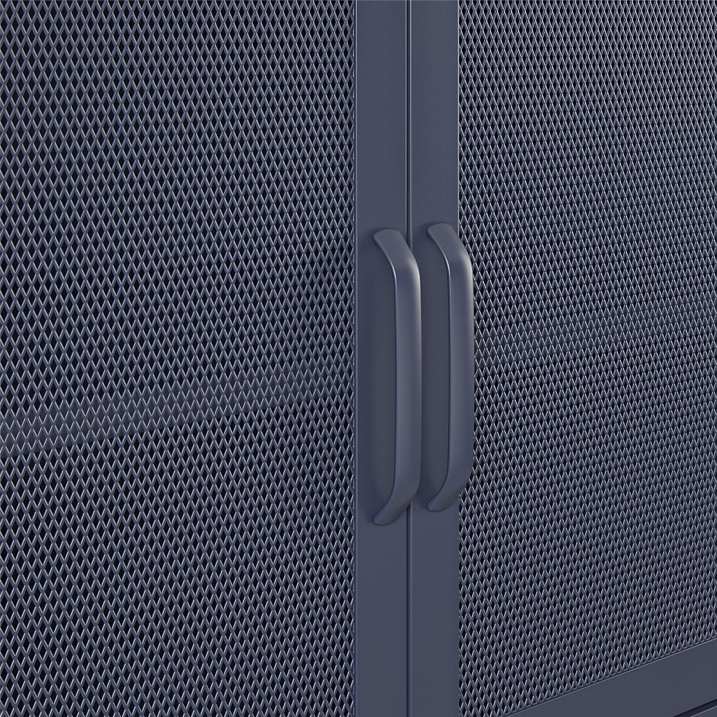Novogratz Channing 2 Door Storage Cabinet-Mesh Metal Locker - Navy