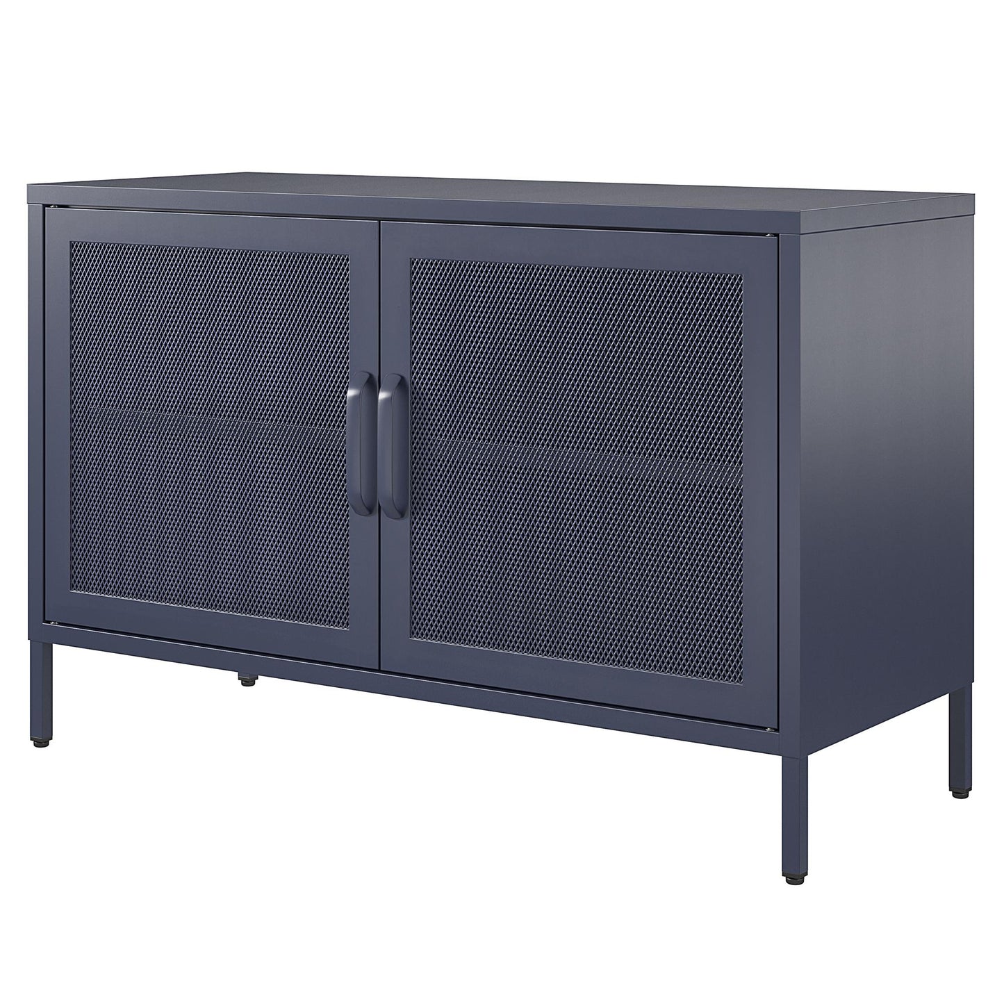 Novogratz Channing 2 Door Storage Cabinet-Mesh Metal Locker - Navy