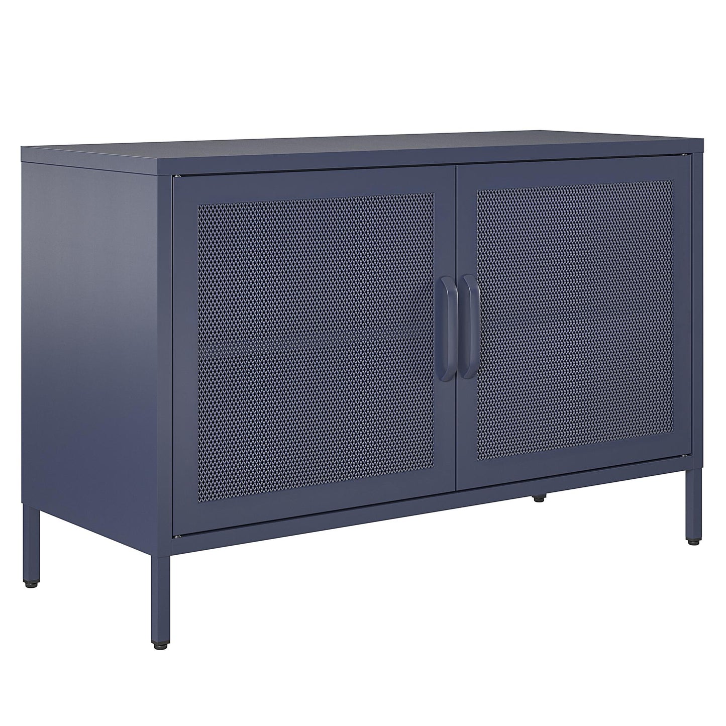 Novogratz Channing 2 Door Storage Cabinet-Mesh Metal Locker - Navy