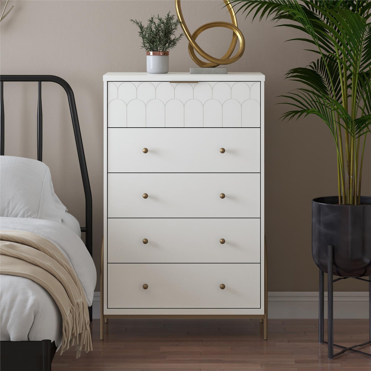 Anastasia 5 Drawer Dresser - White