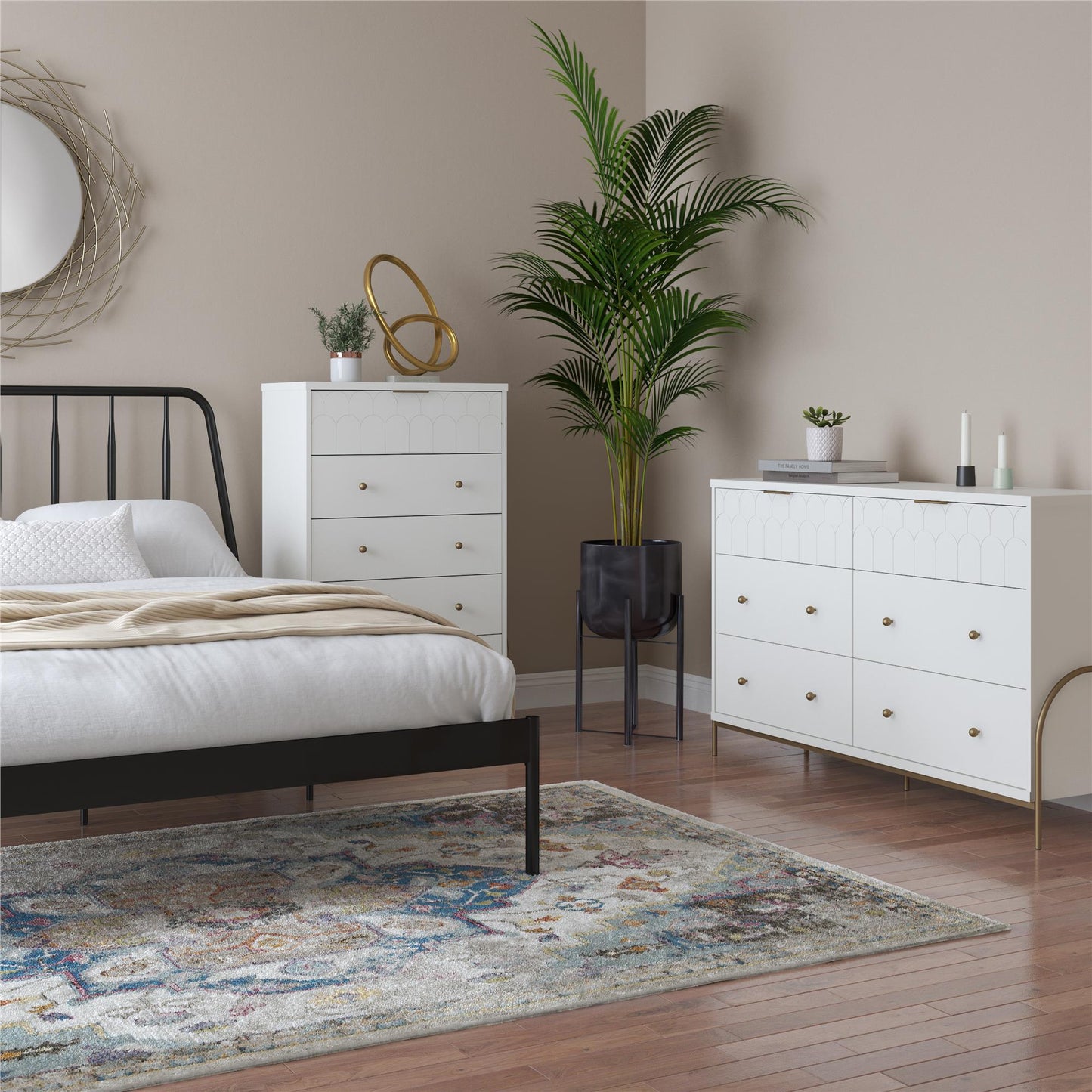 Anastasia 5 Drawer Dresser - White