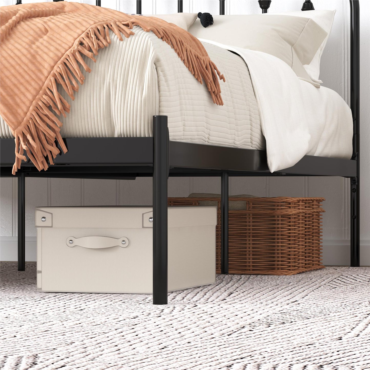 DHP Narla Metal Platform Bed Frame, Full, Black - Black - Full