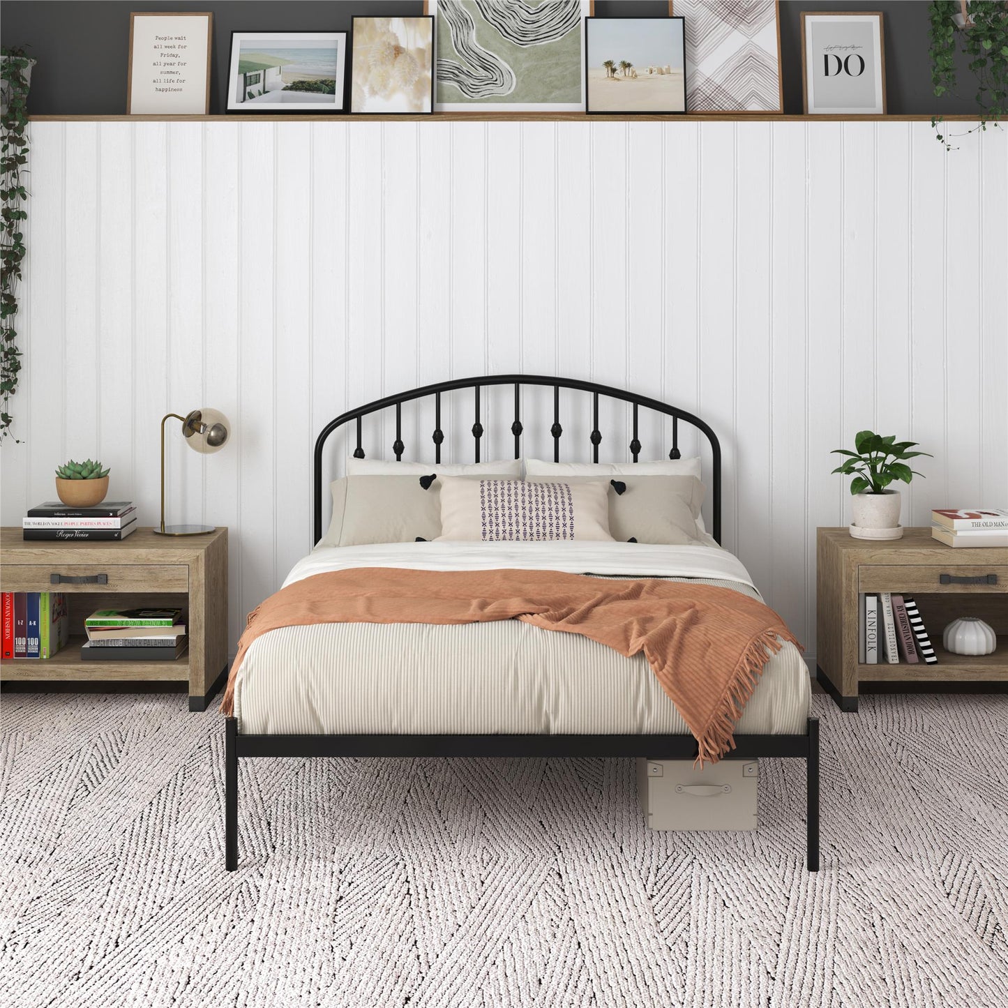 DHP Narla Metal Platform Bed Frame, Full, Black - Black - Full