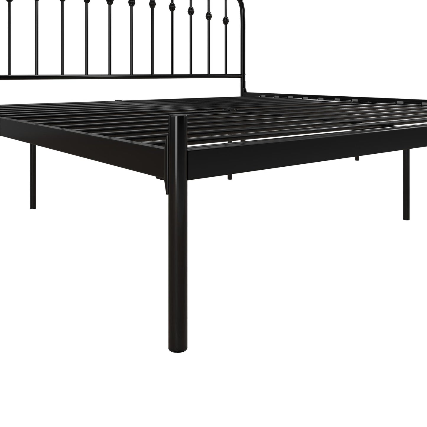 DHP Narla Metal Platform Bed Frame, King, Black - Black - King