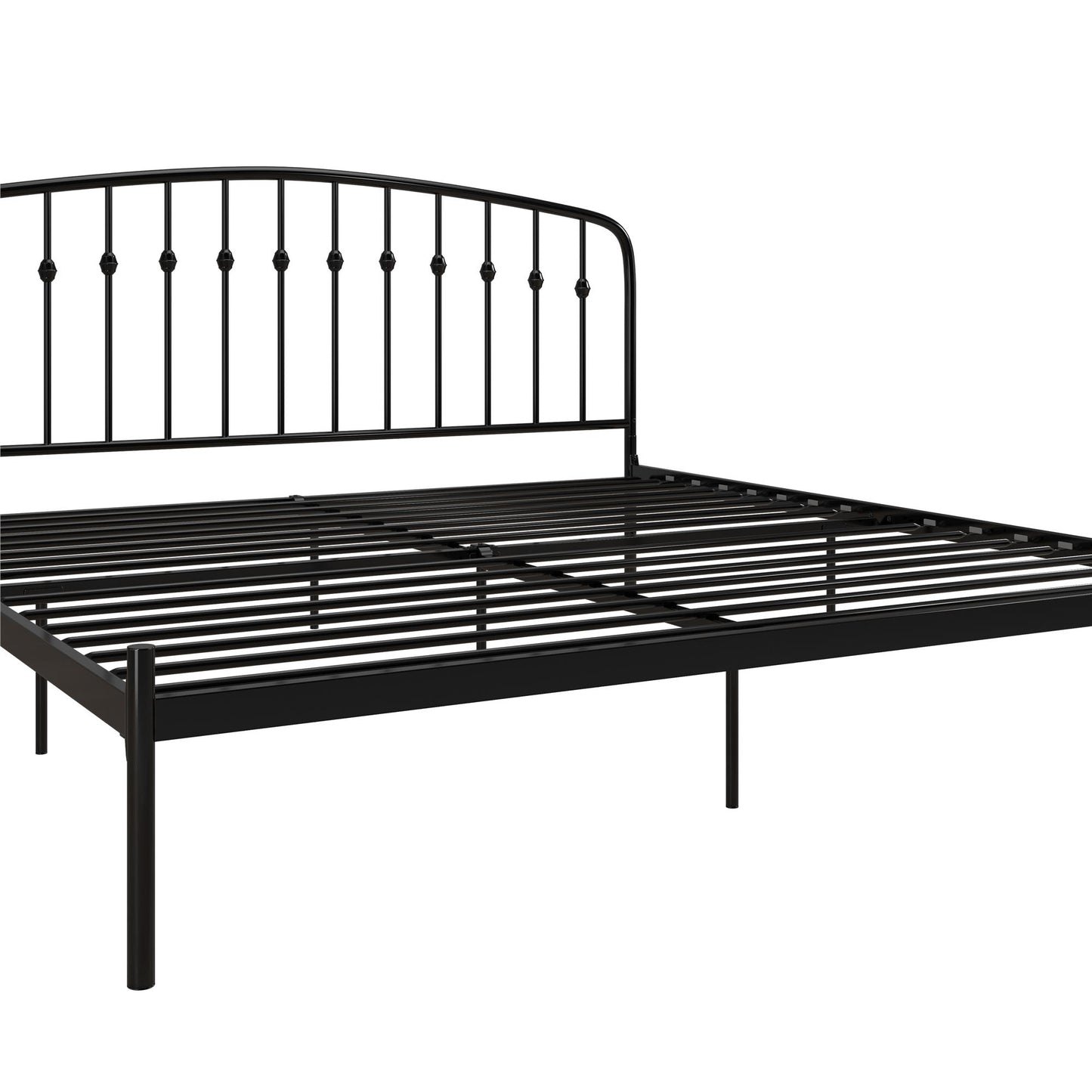 DHP Narla Metal Platform Bed Frame, King, Black - Black - King