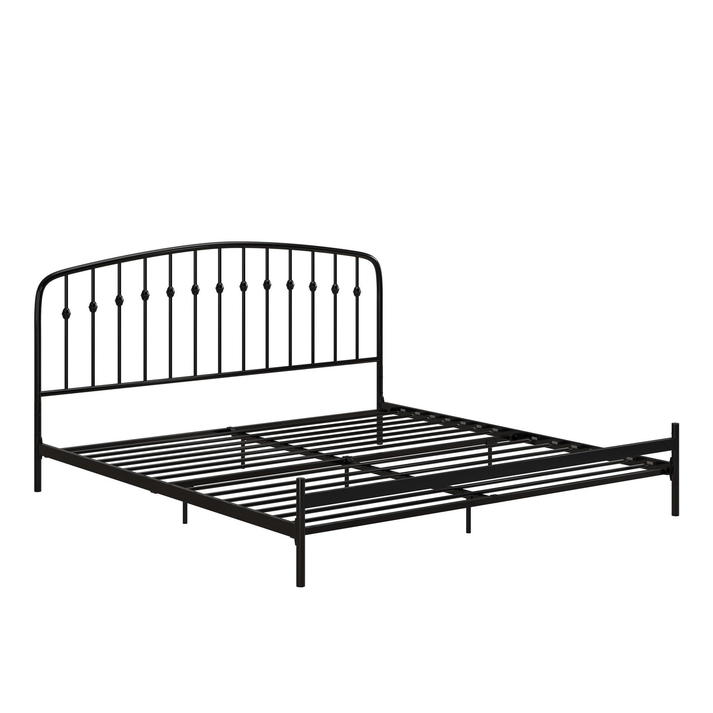 DHP Narla Metal Platform Bed Frame, King, Black - Black - King