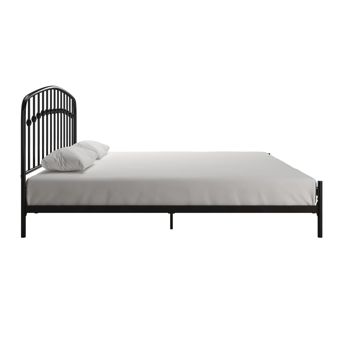 DHP Narla Metal Platform Bed Frame, King, Black - Black - King
