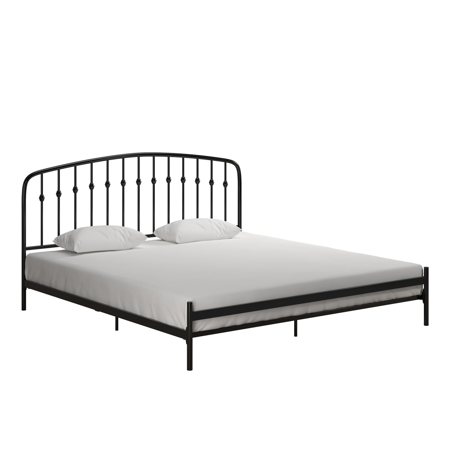 DHP Narla Metal Platform Bed Frame, King, Black - Black - King